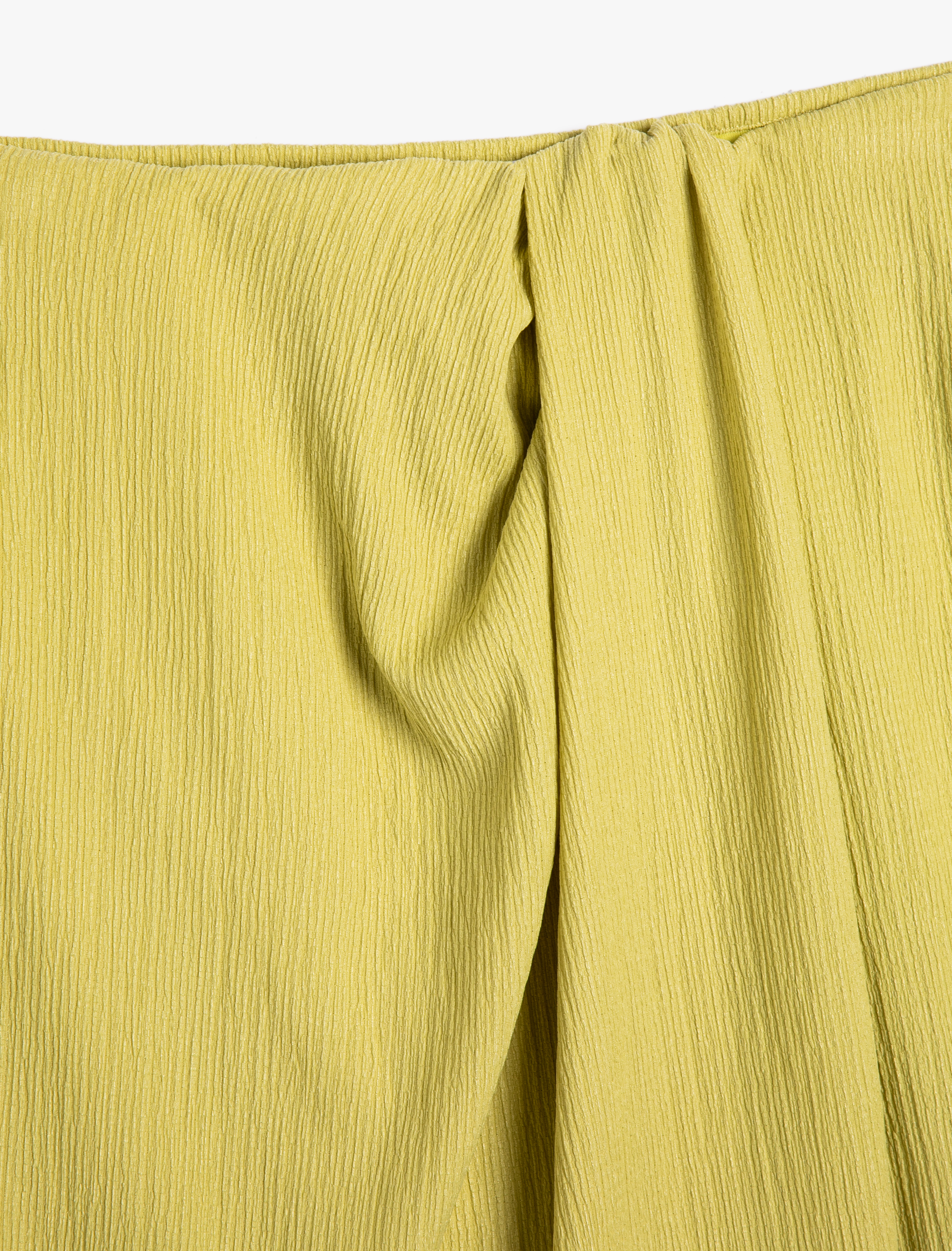   Midi Etek Drapeli Yırtmaçlı Astarlı Dokulu