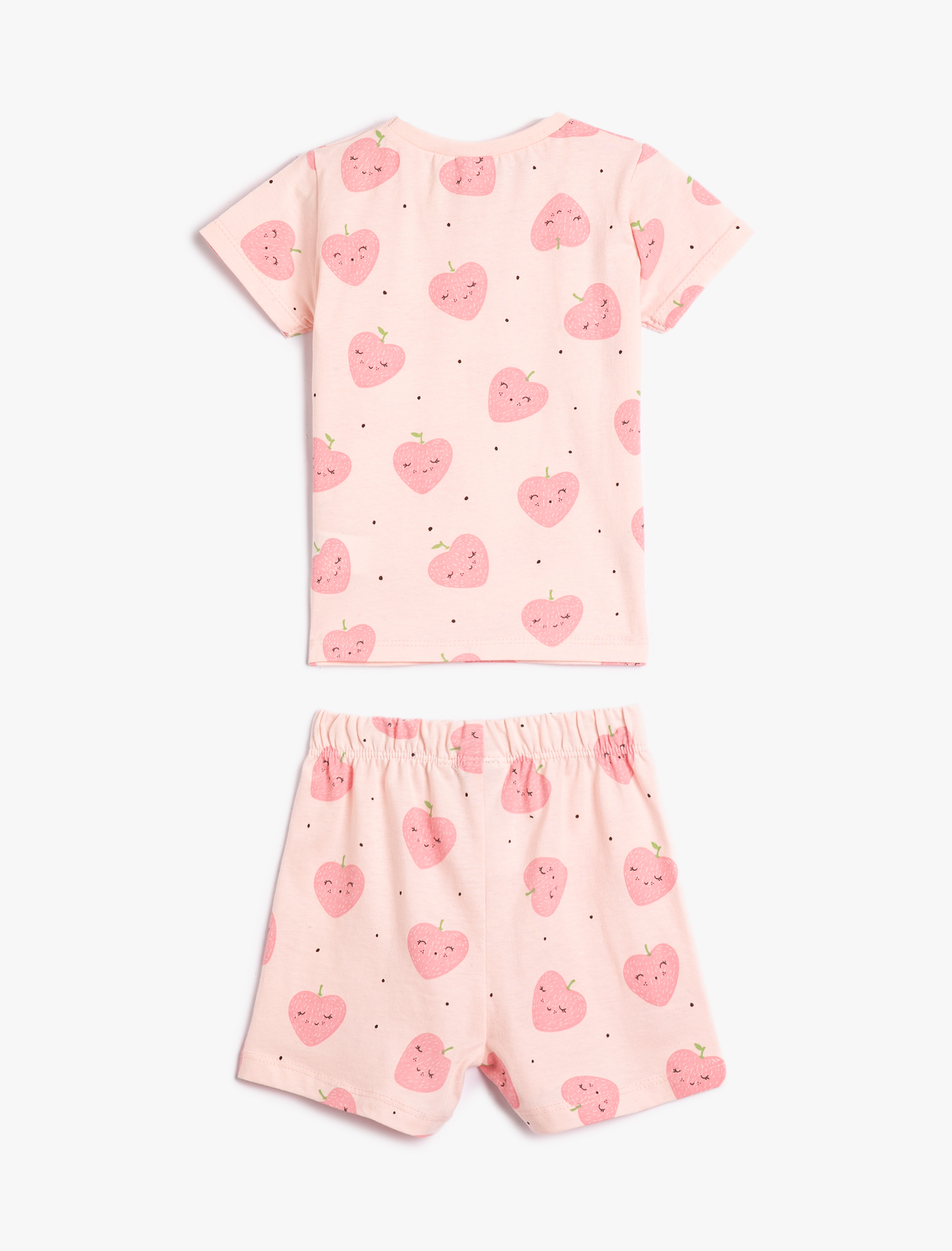  Kız Bebek Şort Tişört Takım Baskılı Pamuklu 2 Parça