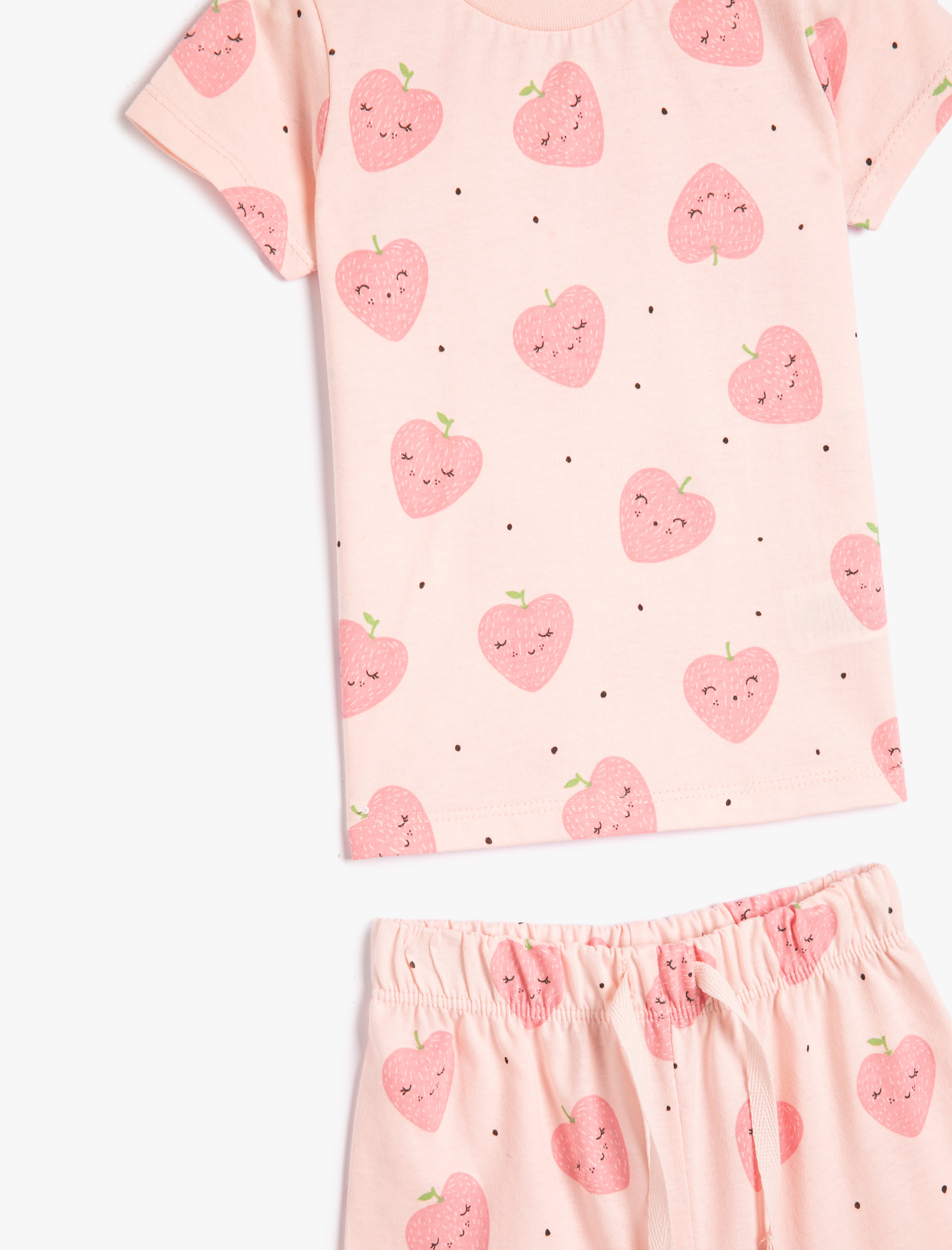  Kız Bebek Şort Tişört Takım Baskılı Pamuklu 2 Parça