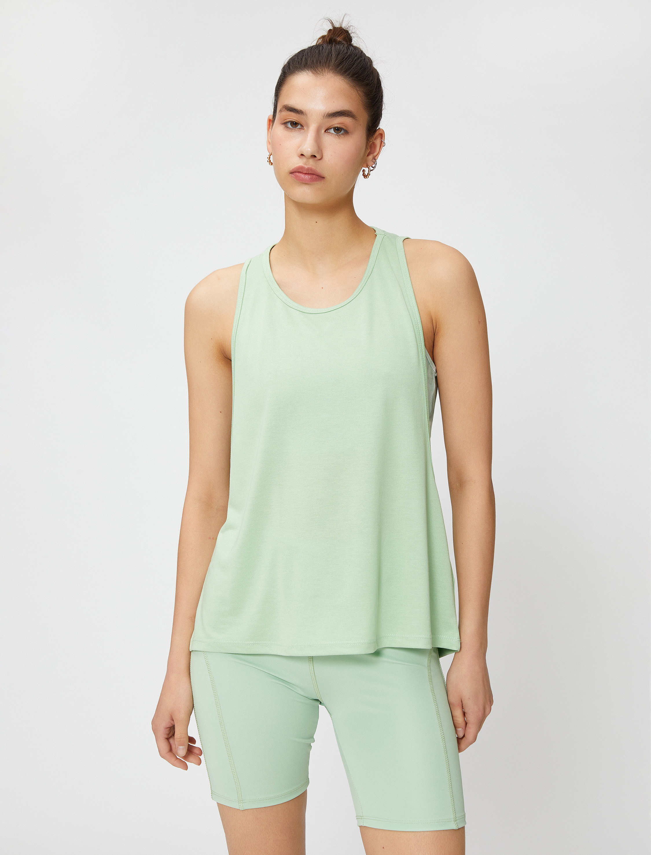   Yoga Kolsuz Tişört Pencere Detaylı Modal Karışımlı