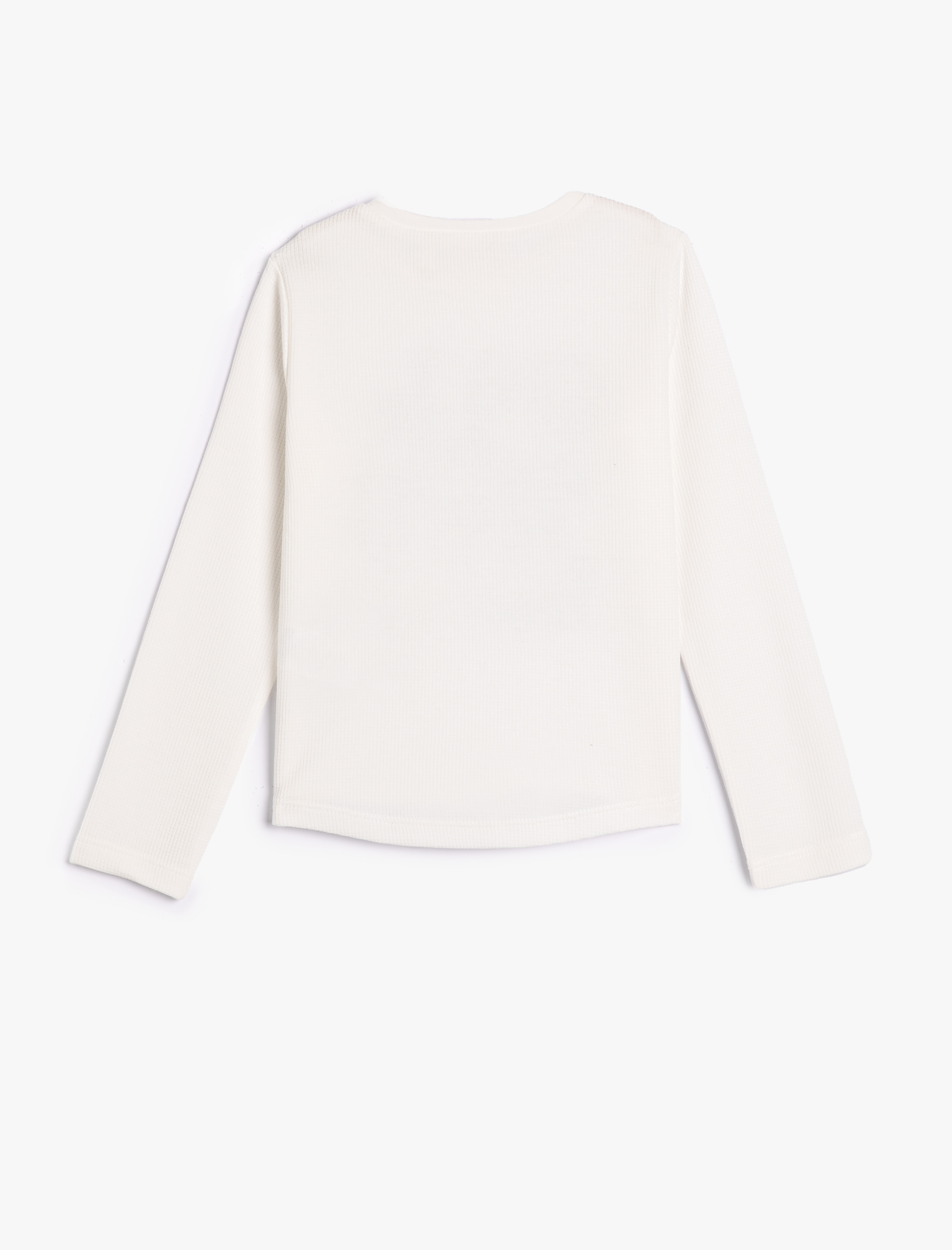  Kız Çocuk Tişört Uzun Kollu Bisiklet Yaka Baskılı