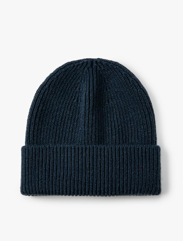 Erkek Basic Örgü Bere Katlama Detaylı