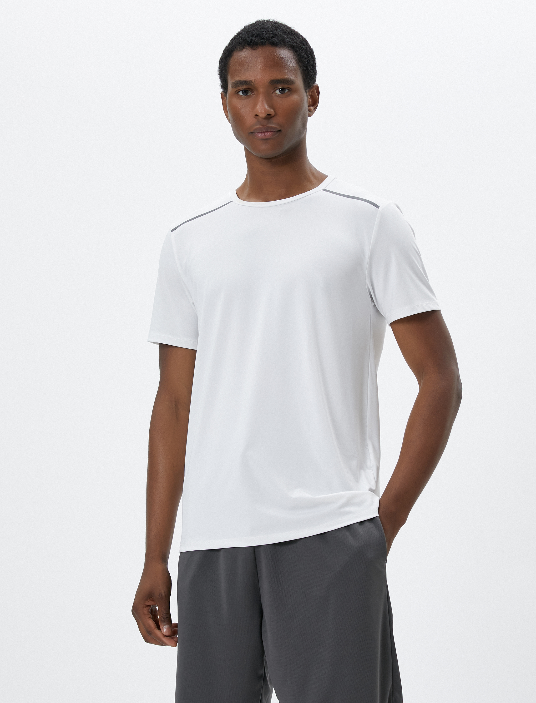   Spor Tişört Şerit Reflektörlü Bisiklet Yaka Kısa Kollu