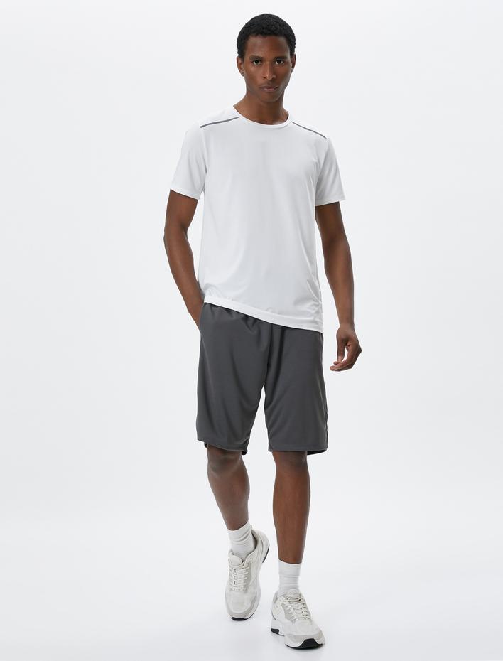  Spor Tişört Şerit Reflektörlü Bisiklet Yaka Kısa Kollu