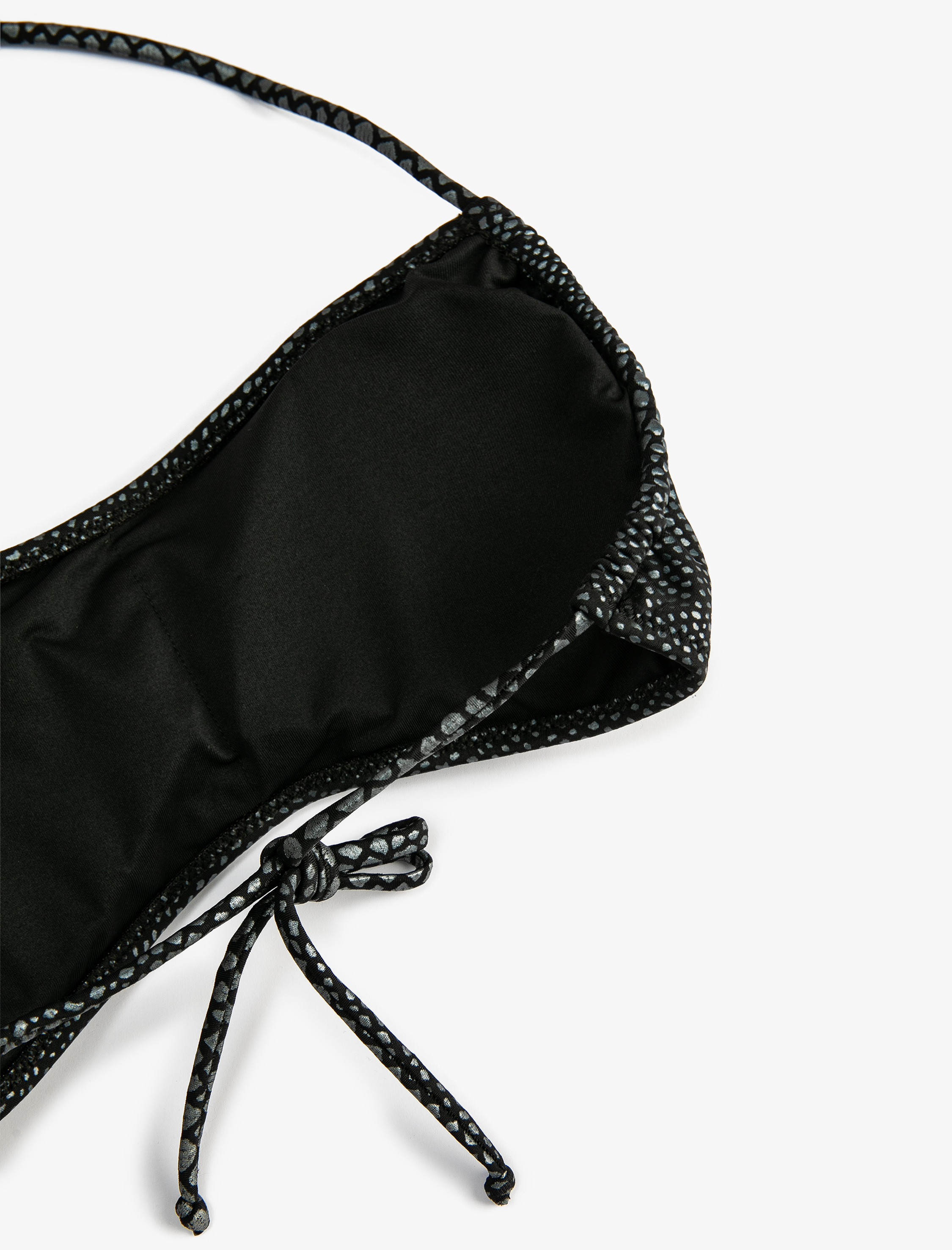   Halter Yaka Bikini Üstü Jakarlı Baskılı