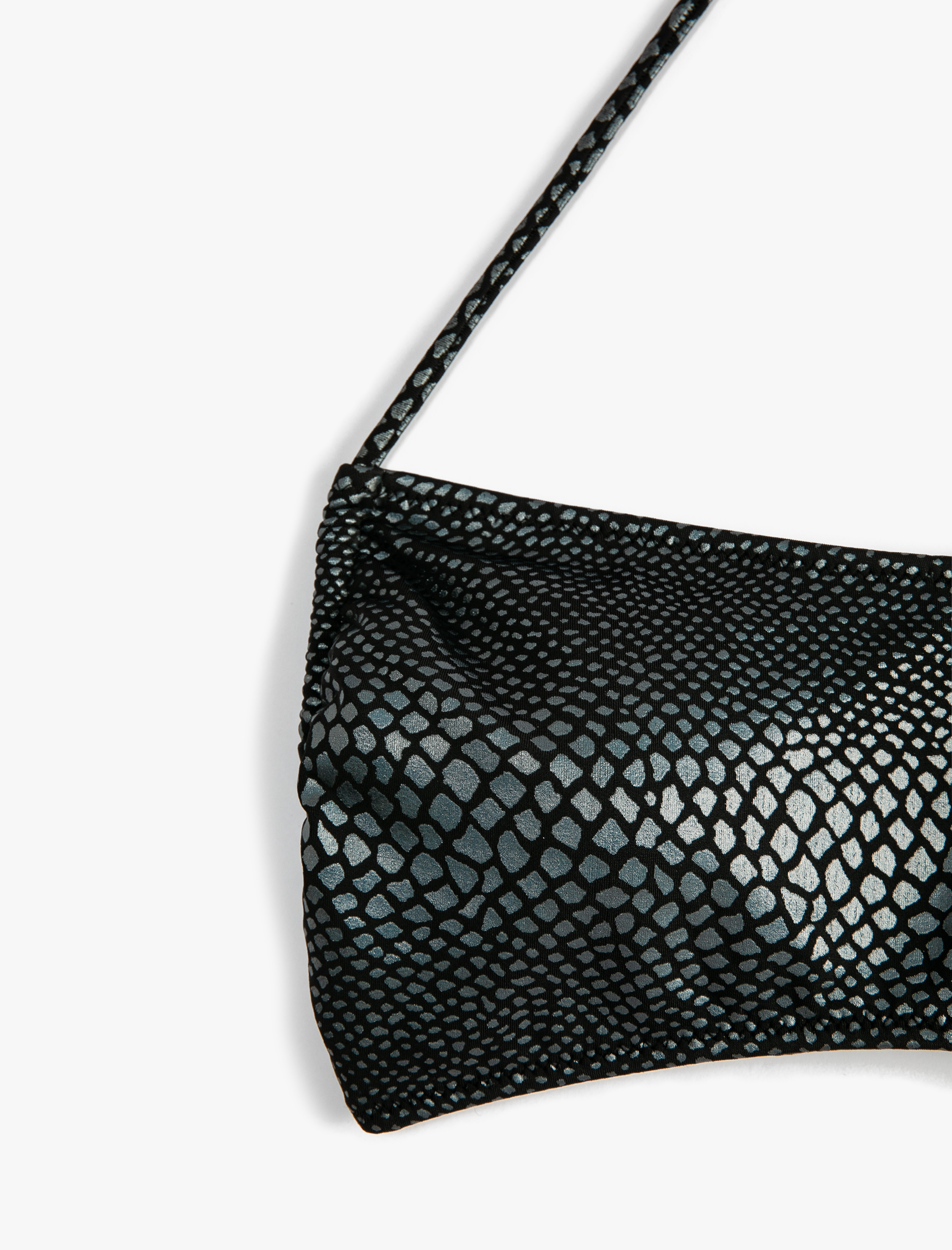   Halter Yaka Bikini Üstü Jakarlı Baskılı