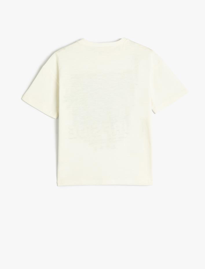 Erkek Çocuk Tişört Kısa Kollu Bisiklet Yaka Pamuklu Baskılı