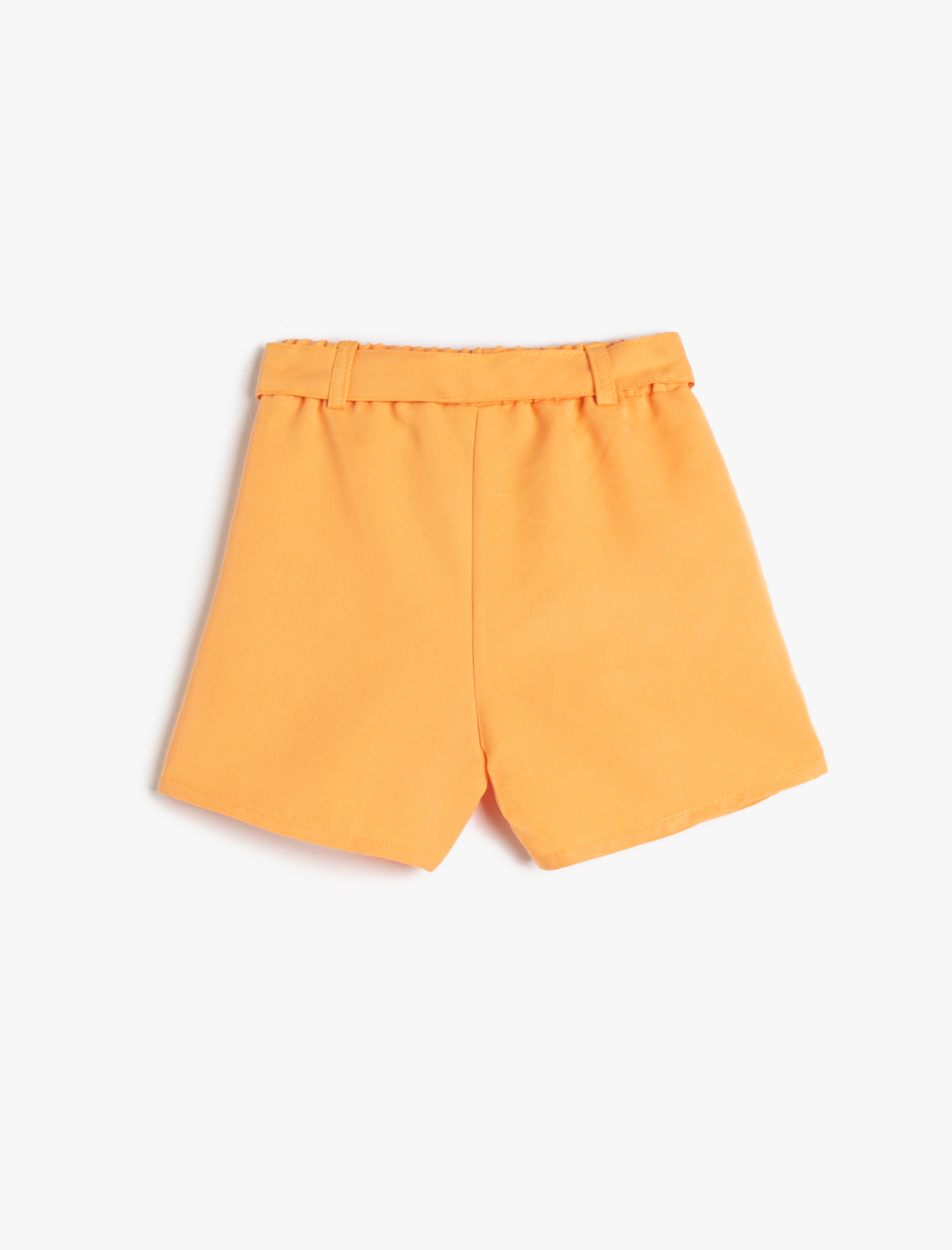 Kız Çocuk Şort Kemer Detaylı Cepli Beli Lastikli Modal Kumaş