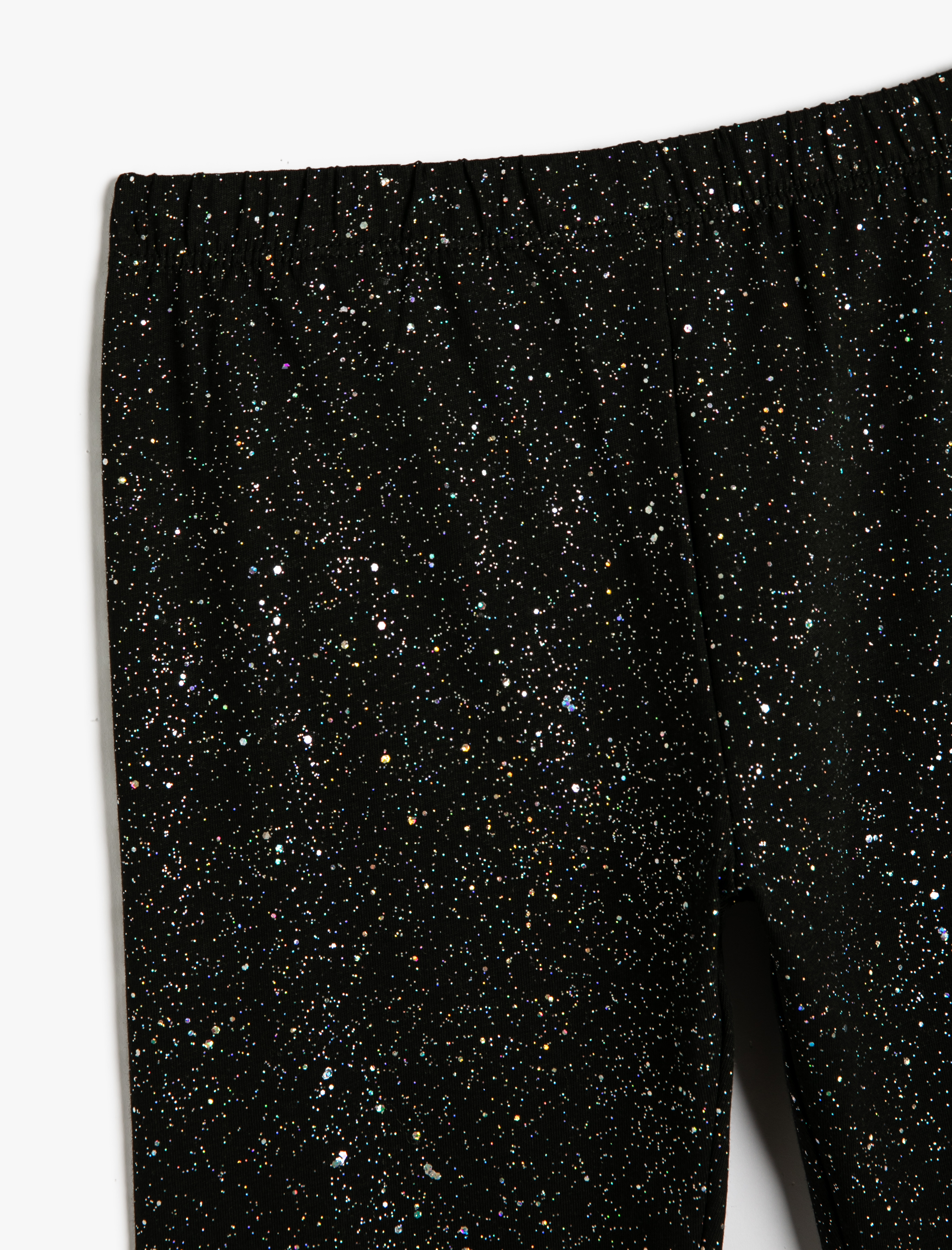  Kız Çocuk Simli Tayt Beli Lastikli Pamuklu