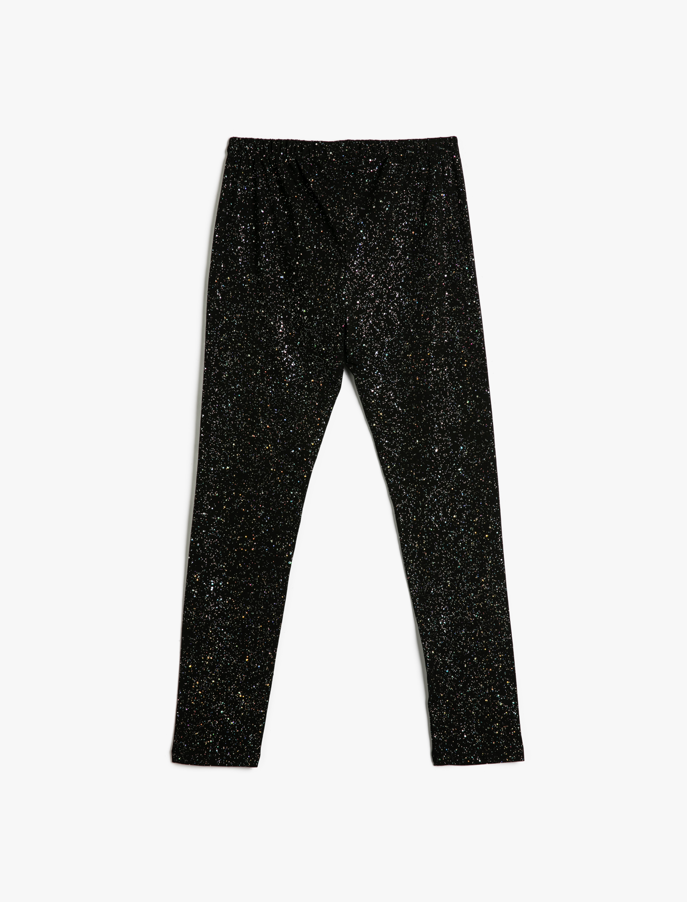  Kız Çocuk Simli Tayt Beli Lastikli Pamuklu