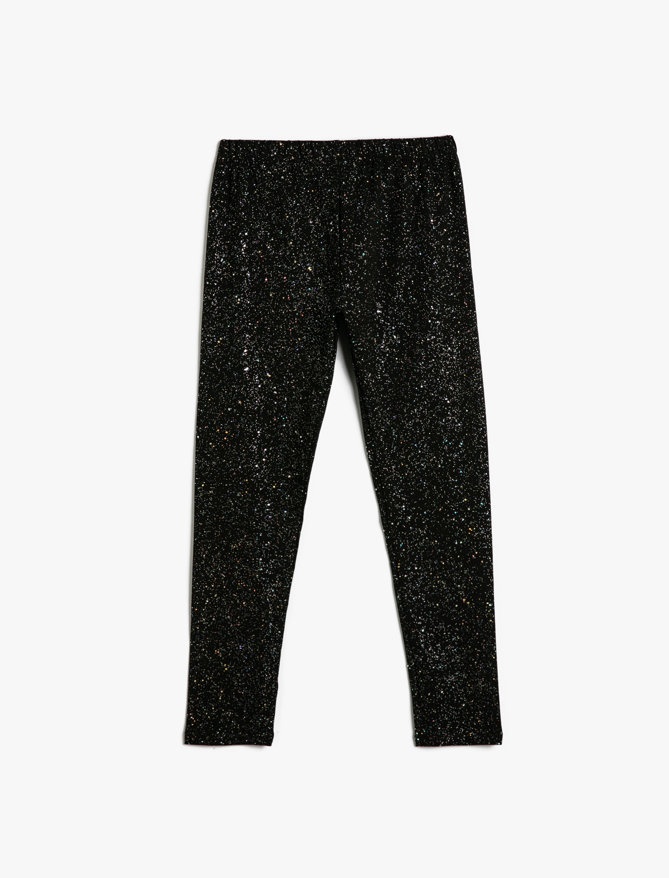  Kız Çocuk Simli Tayt Beli Lastikli Pamuklu