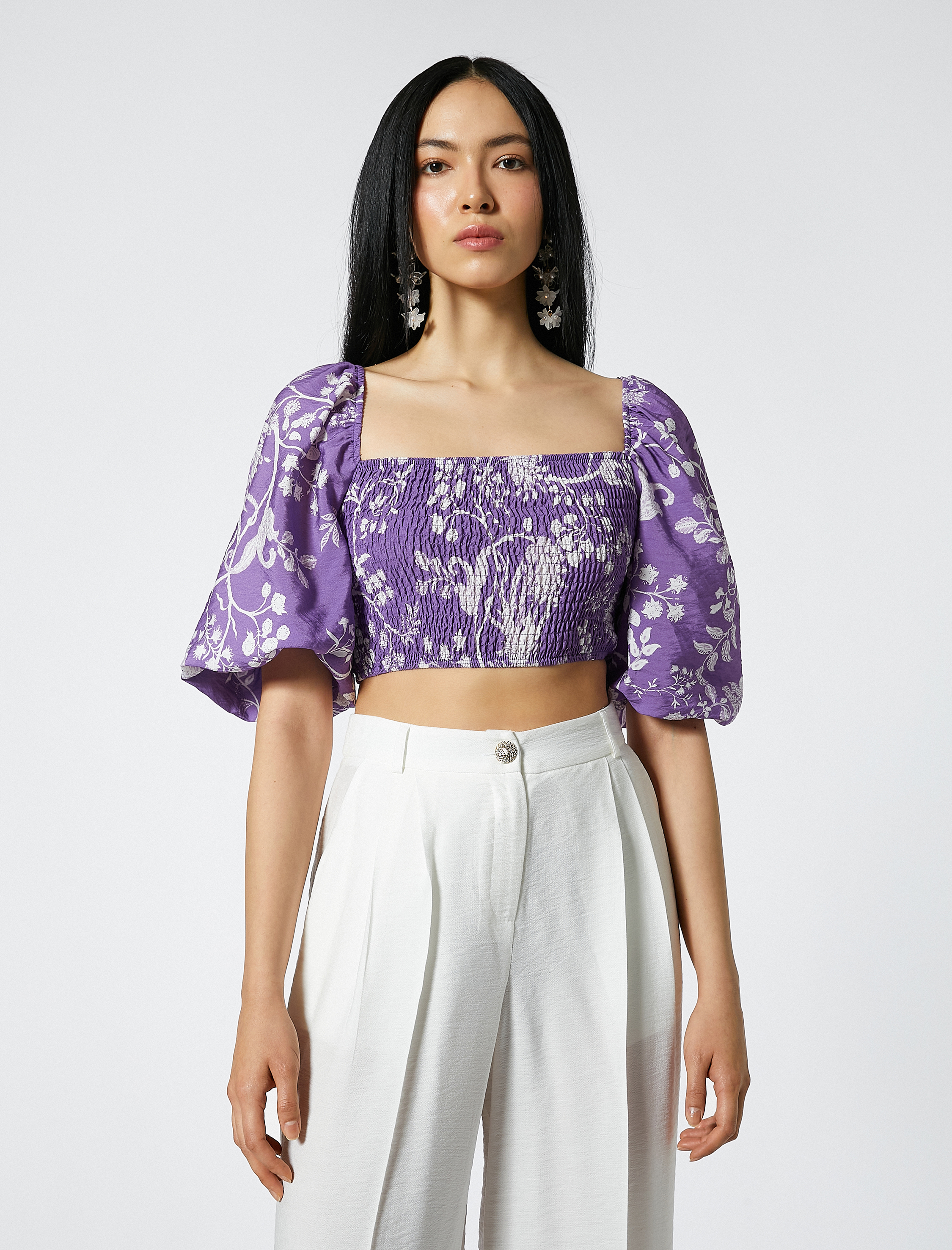   Crop Bluz Gipeli Balon Kol