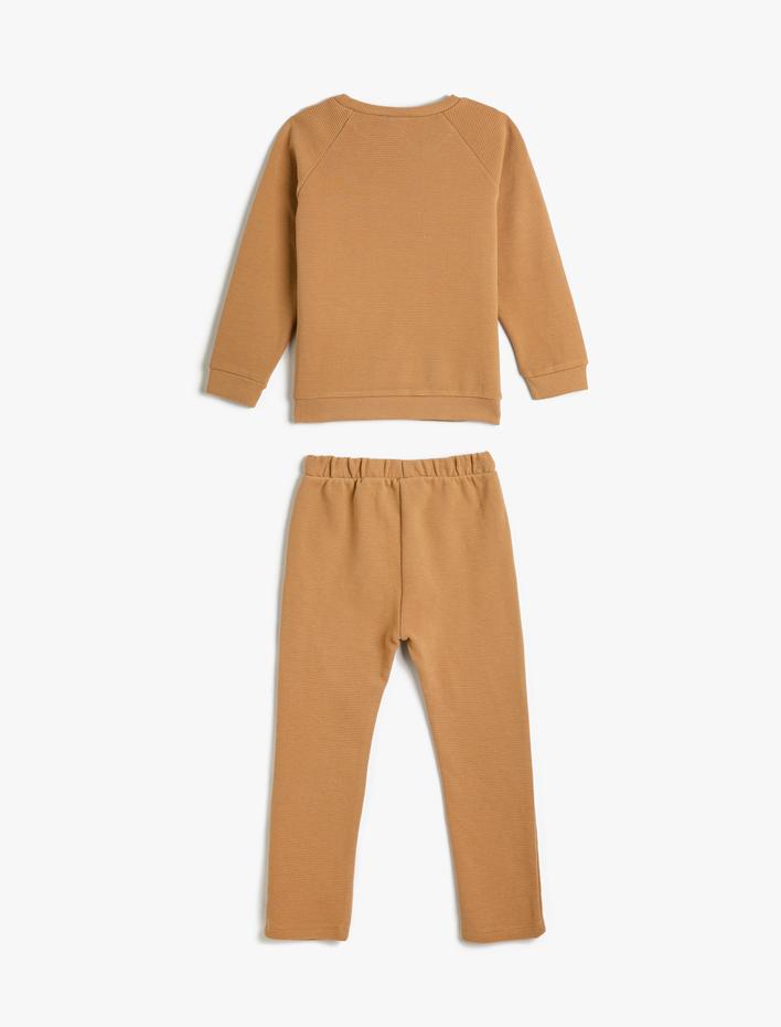 Erkek Bebek Eşofman Takımı 2'li Basic Pamuklu Sweatshirt ve Eşofman Altı