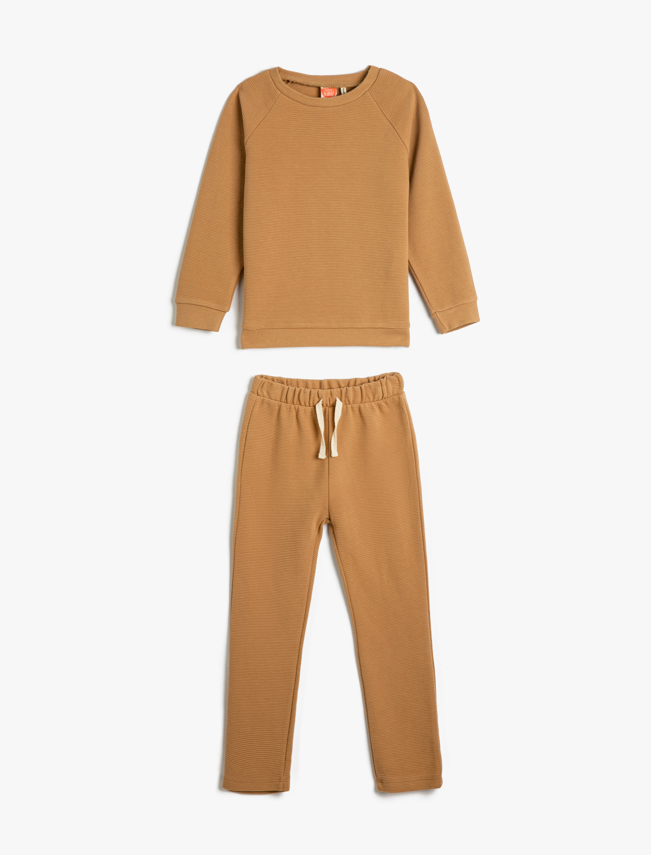  Erkek Bebek Eşofman Takımı 2'li Basic Pamuklu Sweatshirt ve Eşofman Altı