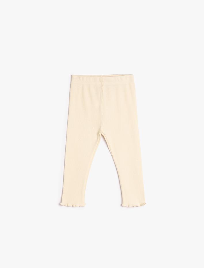 Kız Bebek Basic Tayt Kaşkorse Fırfırlı Beli Lastikli Pamuklu