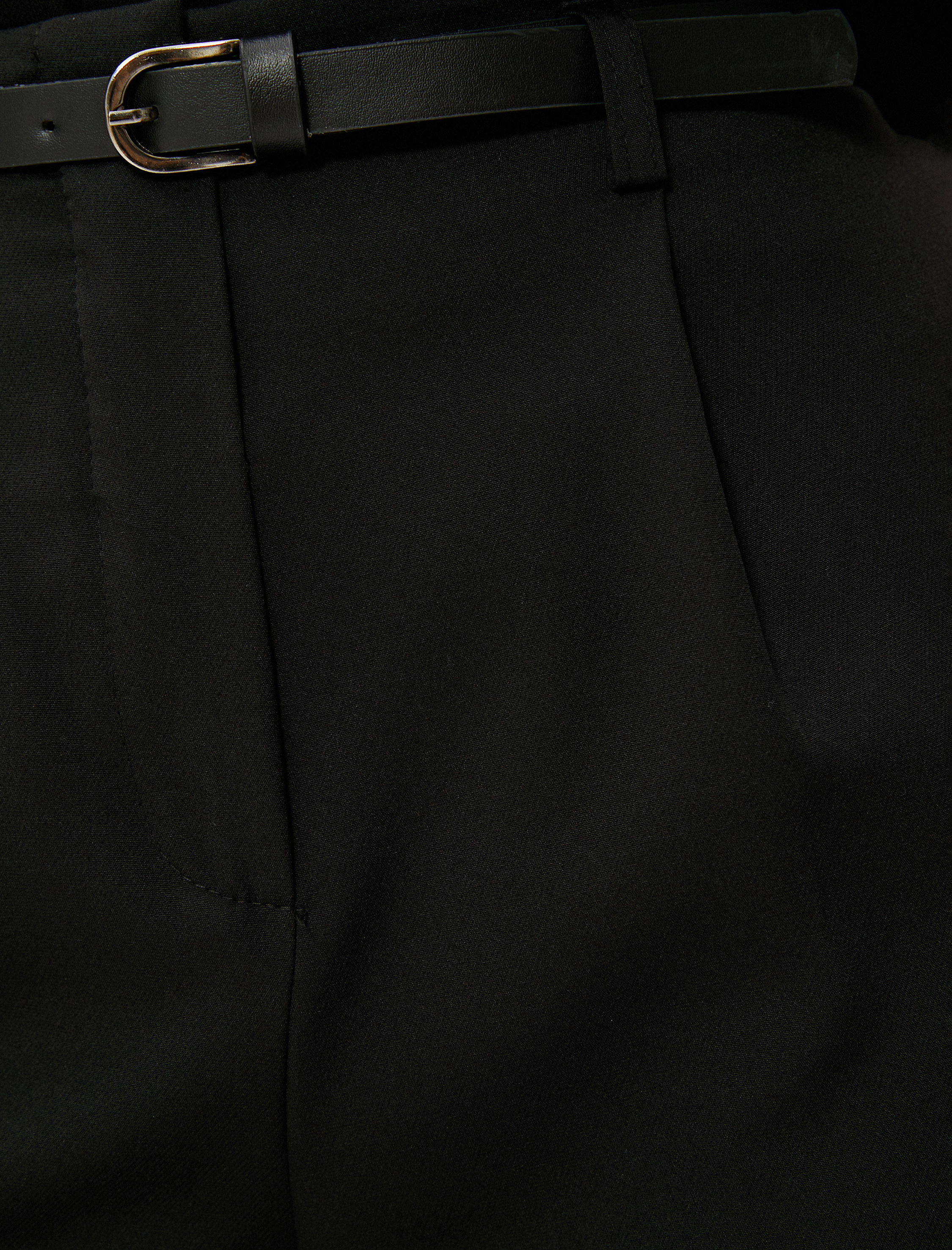   Kemerli Cigarette Kumaş Pantolon Cepli