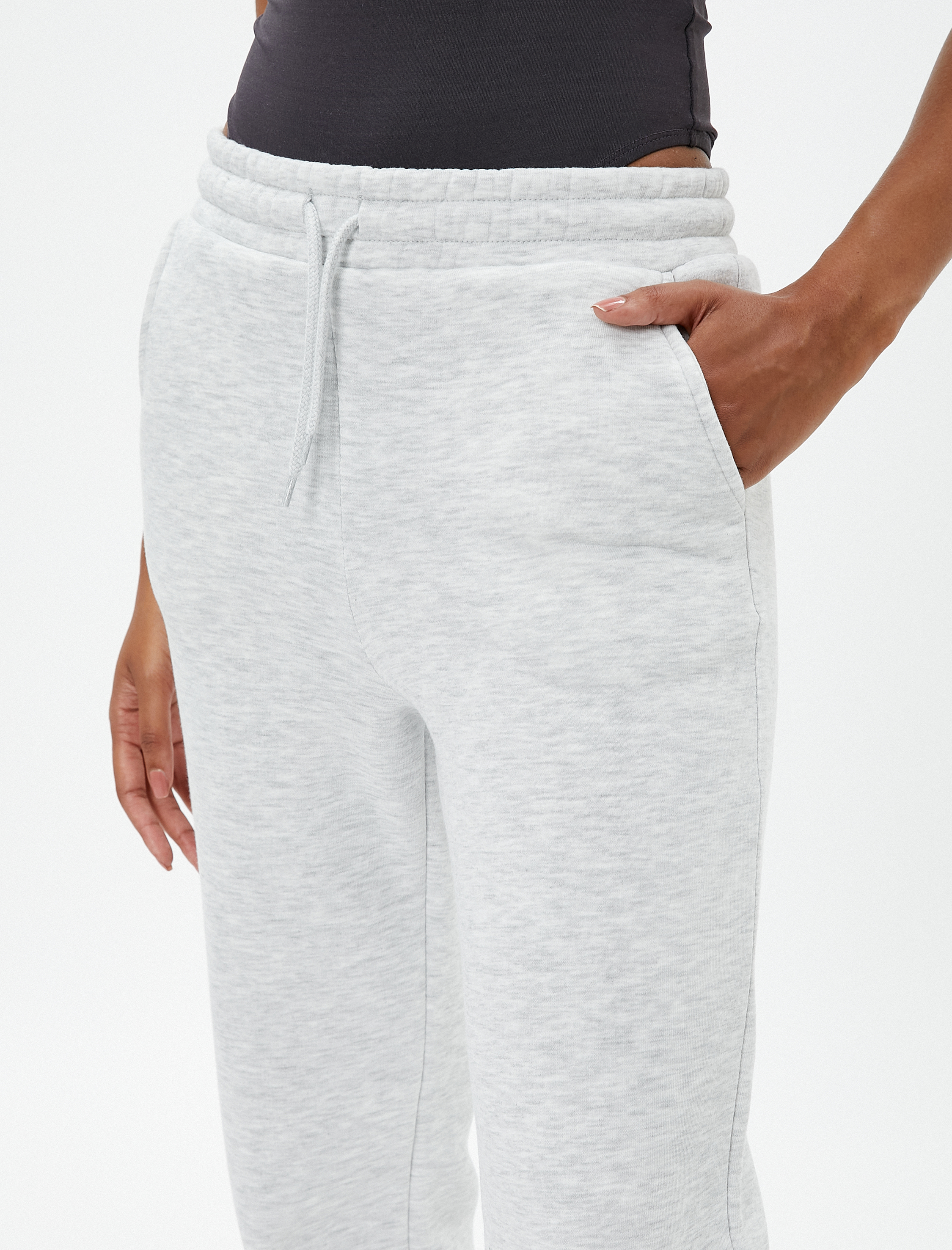   Şardonlu Jogger Eşofman Altı Beli Lastikli Bağcıklı Cep Detaylı