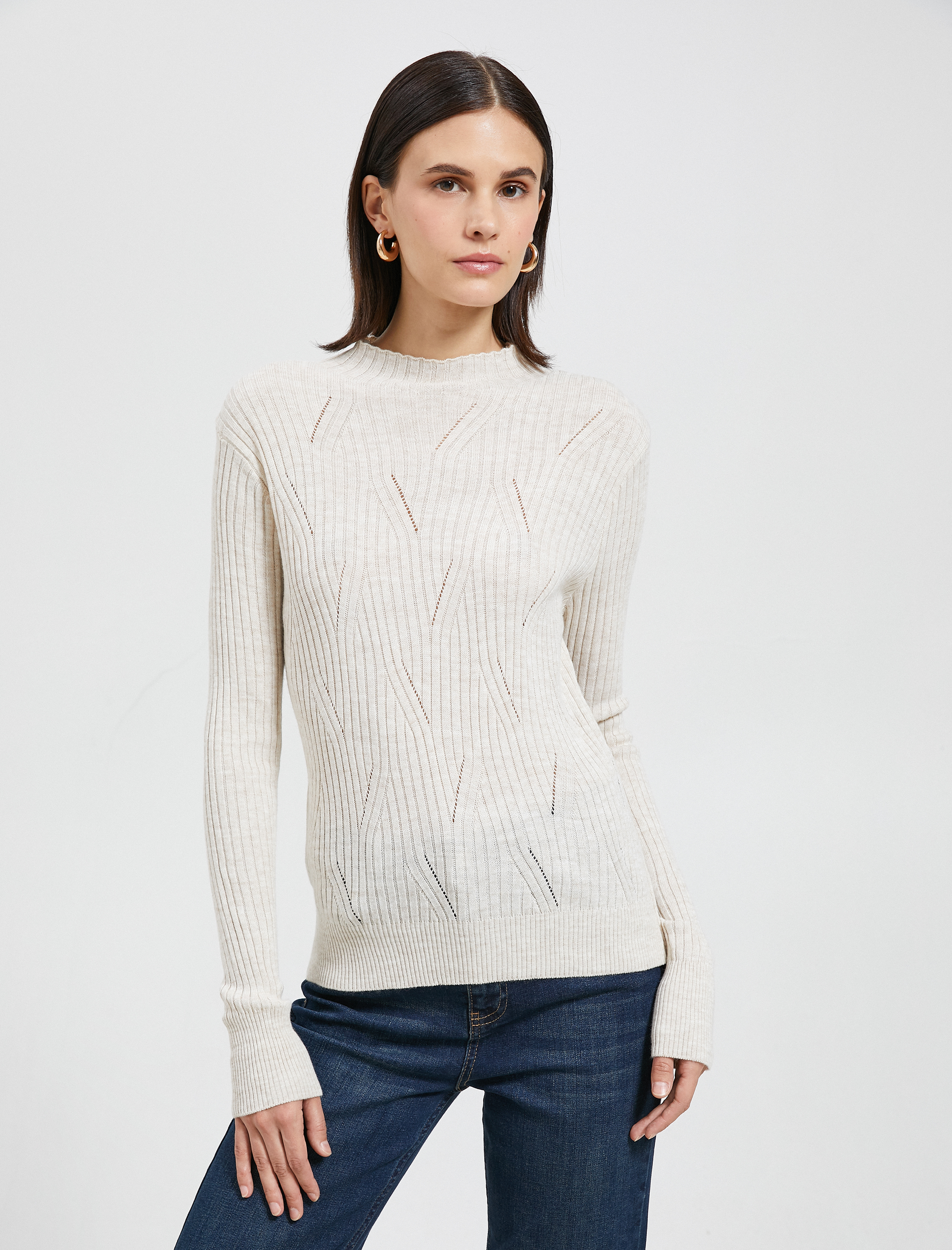   Yarım Balıkçı Yaka Kazak Triko Dar Kesim Kaşmir Dokulu