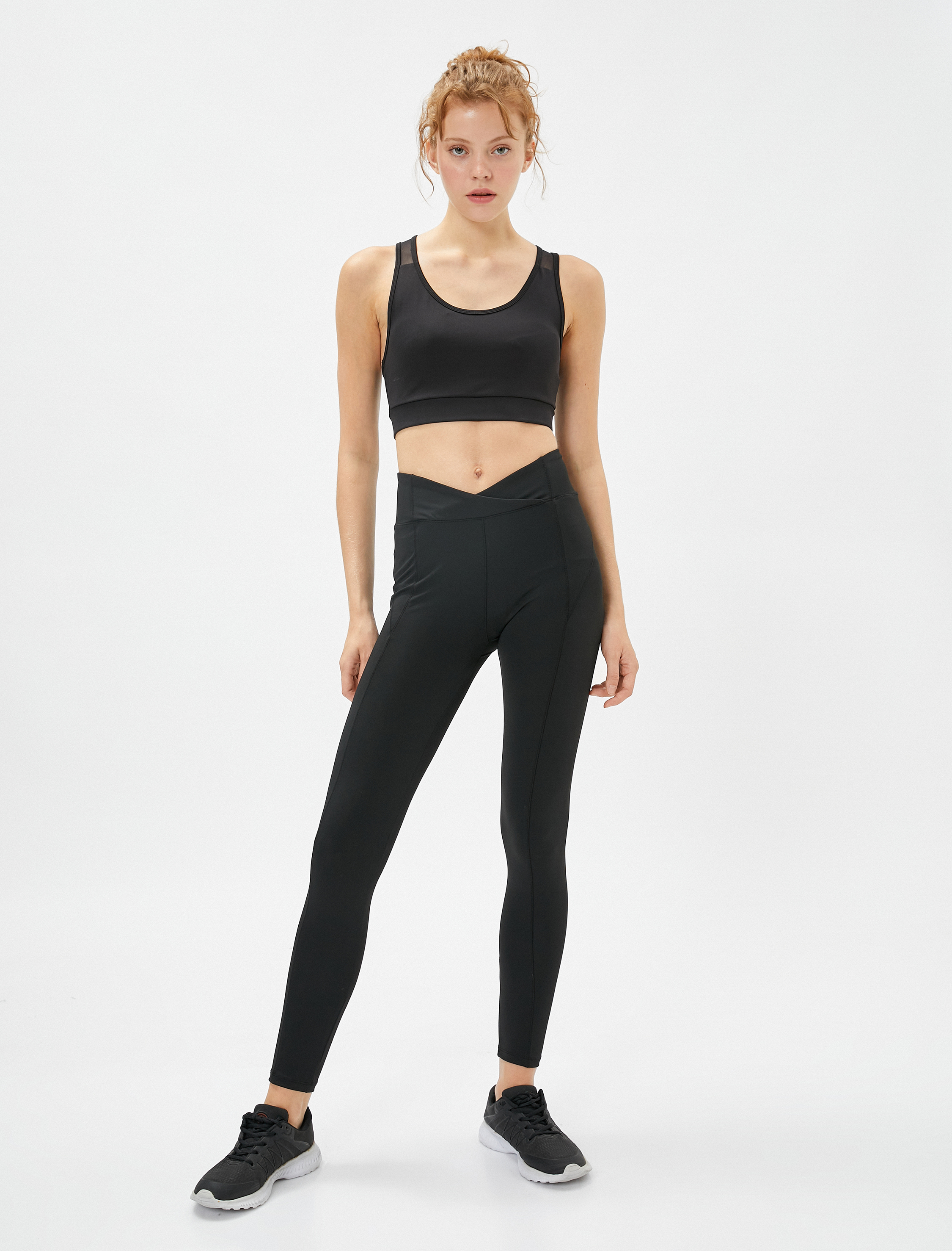   Dikiş Detaylı Spor Tayt Normal Bel