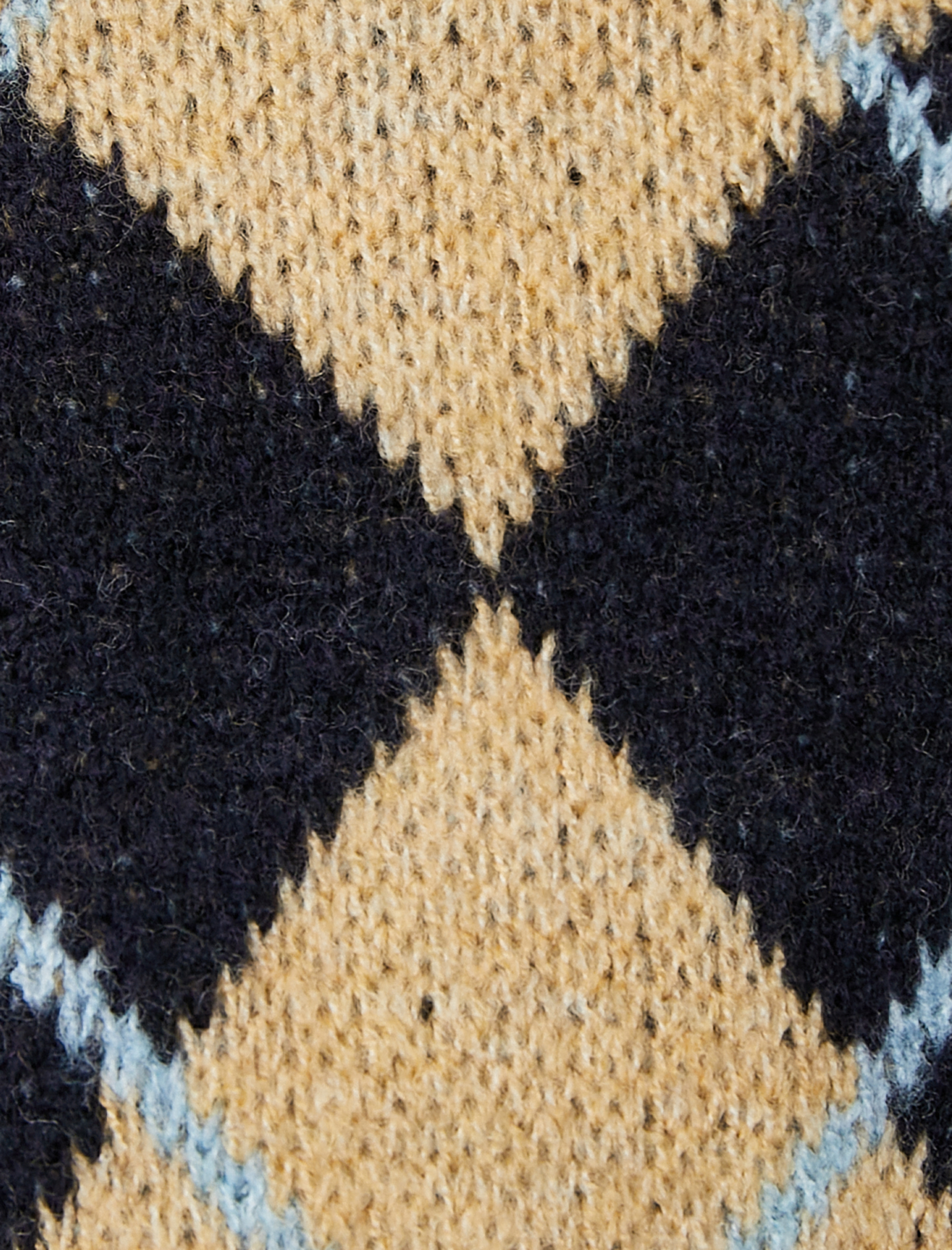   Oversize Baklava Desen Triko Kazak V Yaka