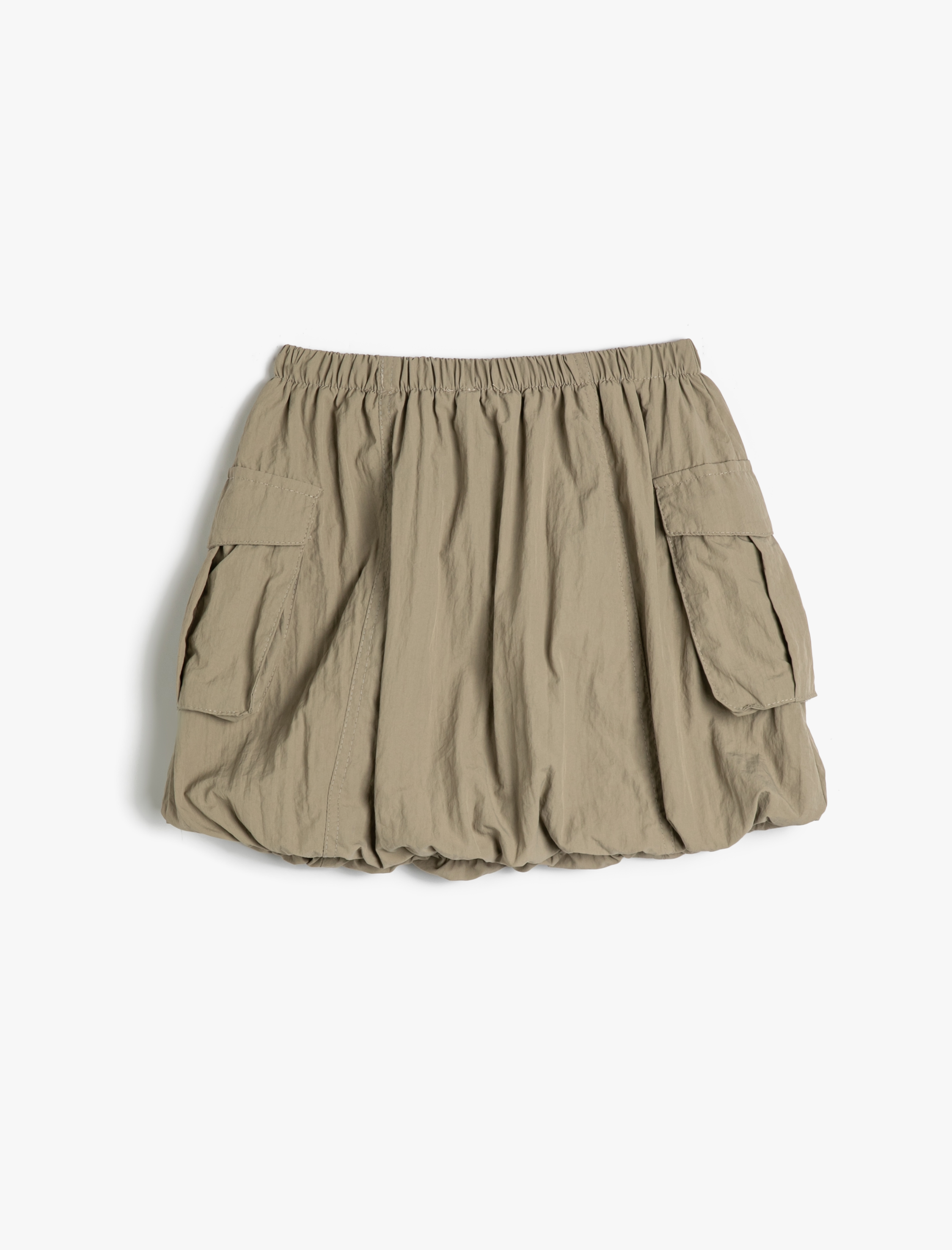  Kız Çocuk Paraşüt Etek Mini Boy Cepli Beli Lastikli