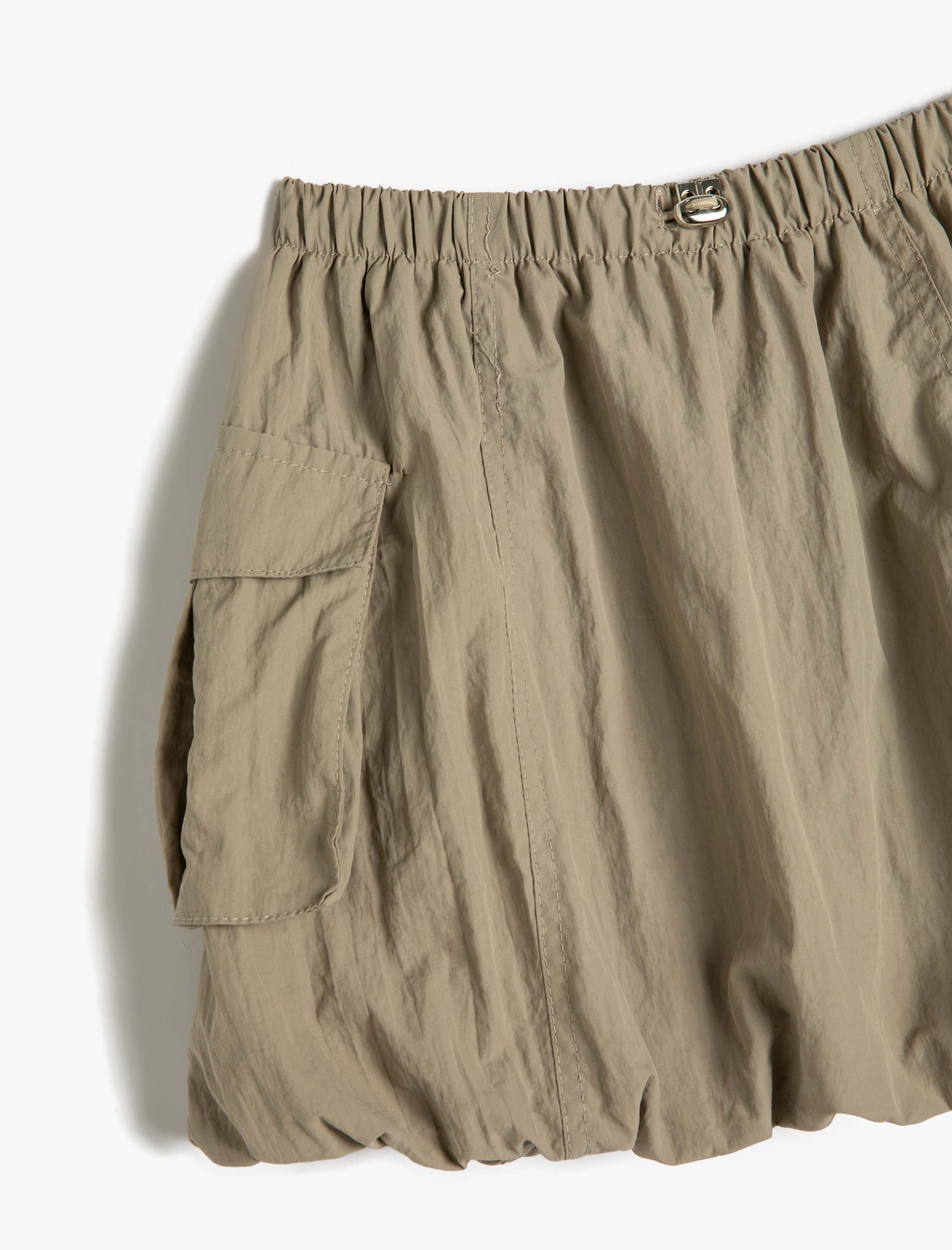  Kız Çocuk Paraşüt Etek Mini Boy Cepli Beli Lastikli