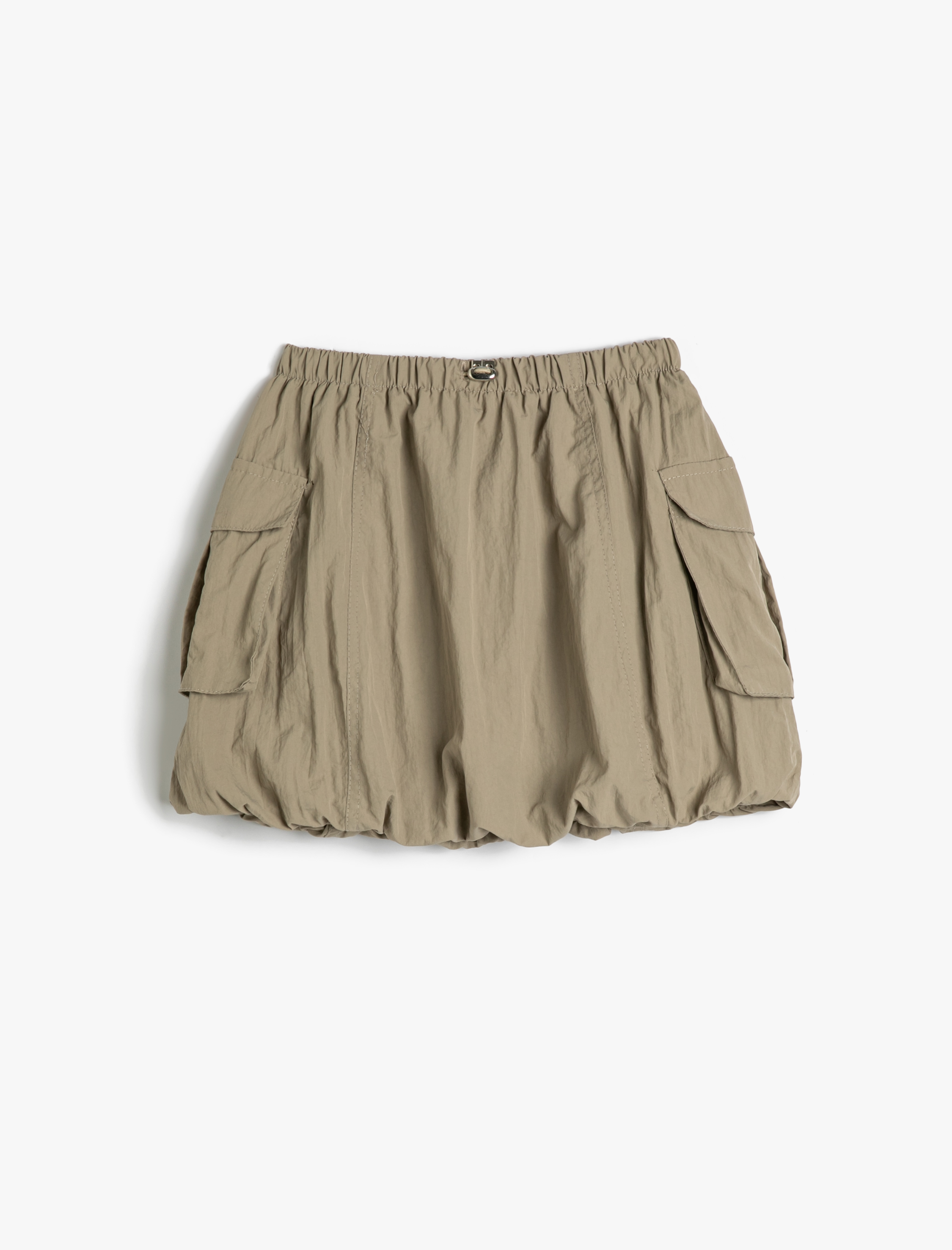  Kız Çocuk Paraşüt Etek Mini Boy Cepli Beli Lastikli