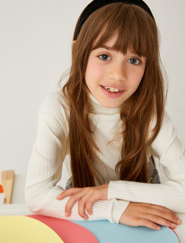 Kız Çocuk Balıkçı Yaka Kazak Uzun Kollu Kaşkorse