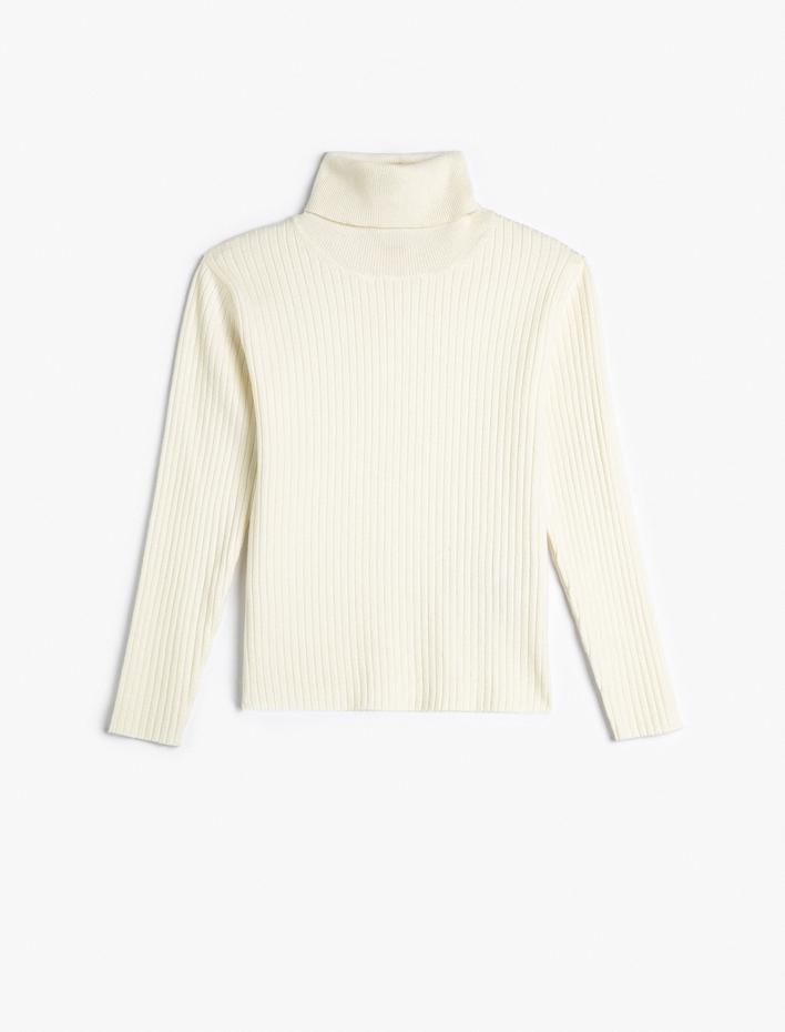 Kız Çocuk Balıkçı Yaka Kazak Uzun Kollu Kaşkorse