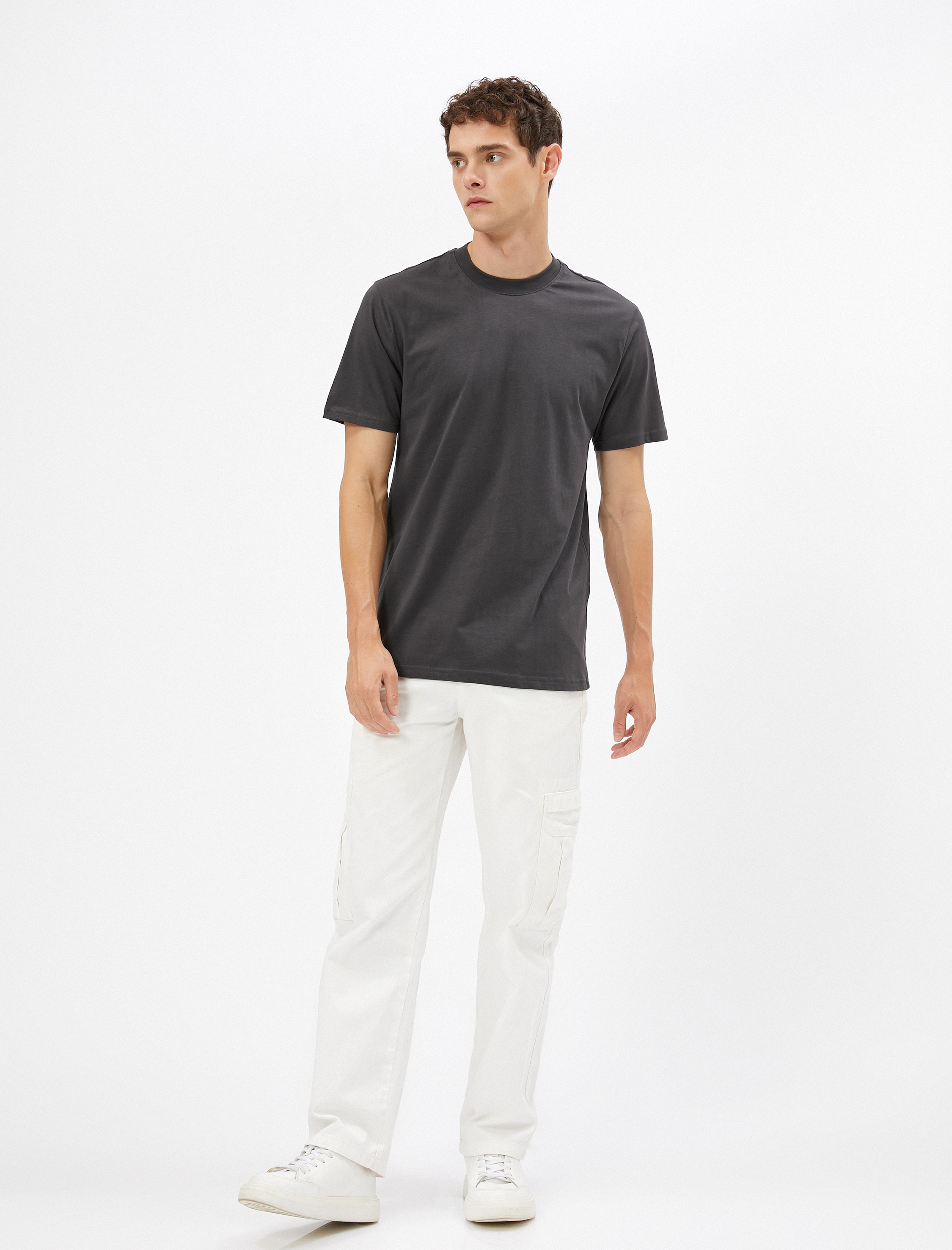   Basic Tişört Slim Fit Bisiklet Yaka Pamuklu