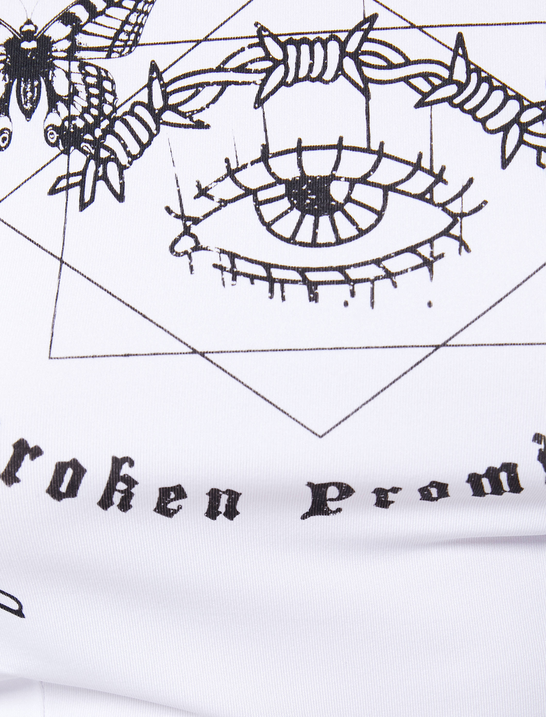   Crop Tişört Uzun Kollu Baskılı Yarım Balıkçı Yaka