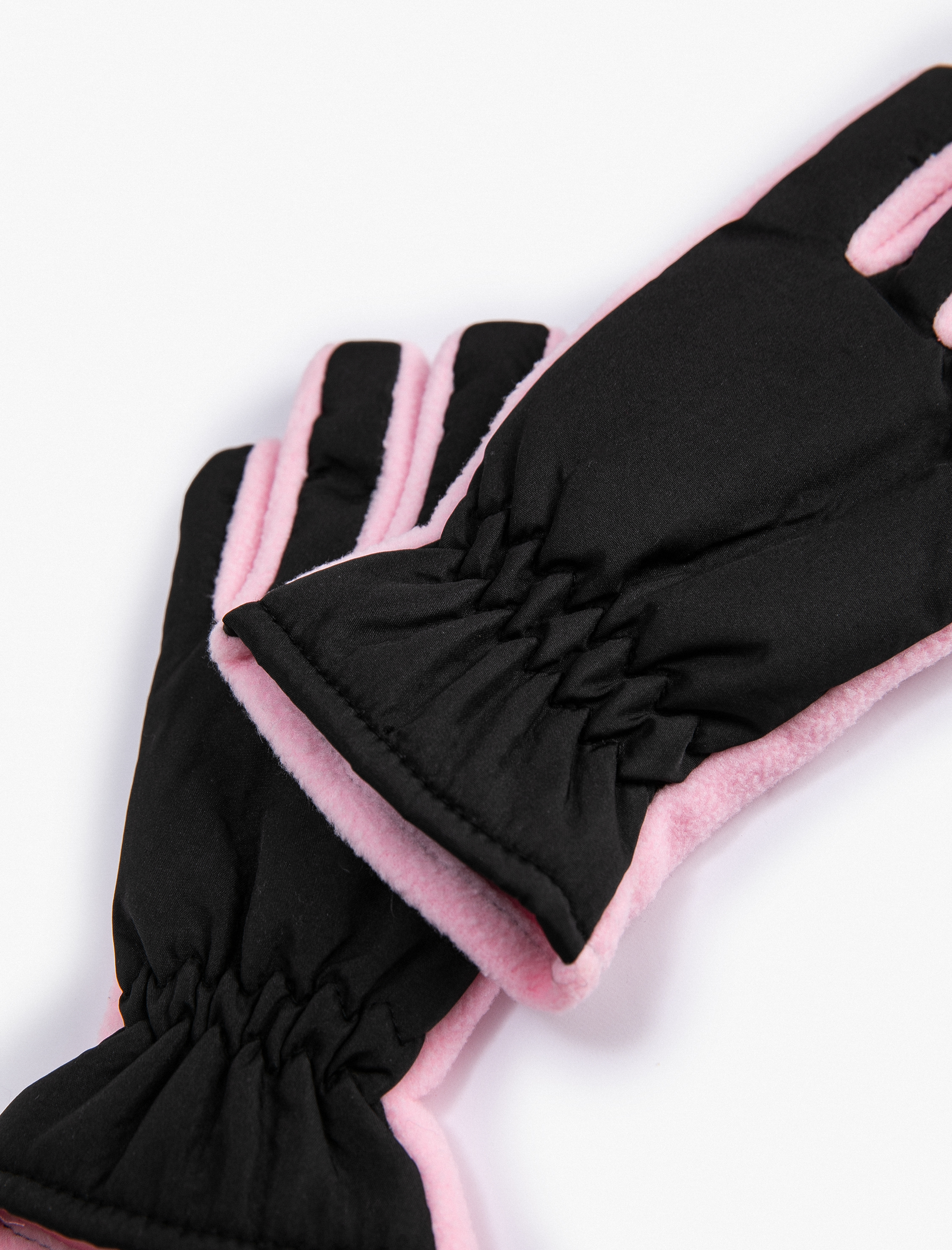  Kız Çocuk Polar Eldiven Renk Kontrastlı