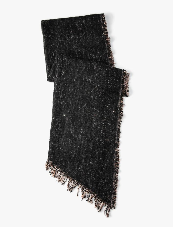 Kadın Basic Atkı Yumuşak Dokulu Püsküllü