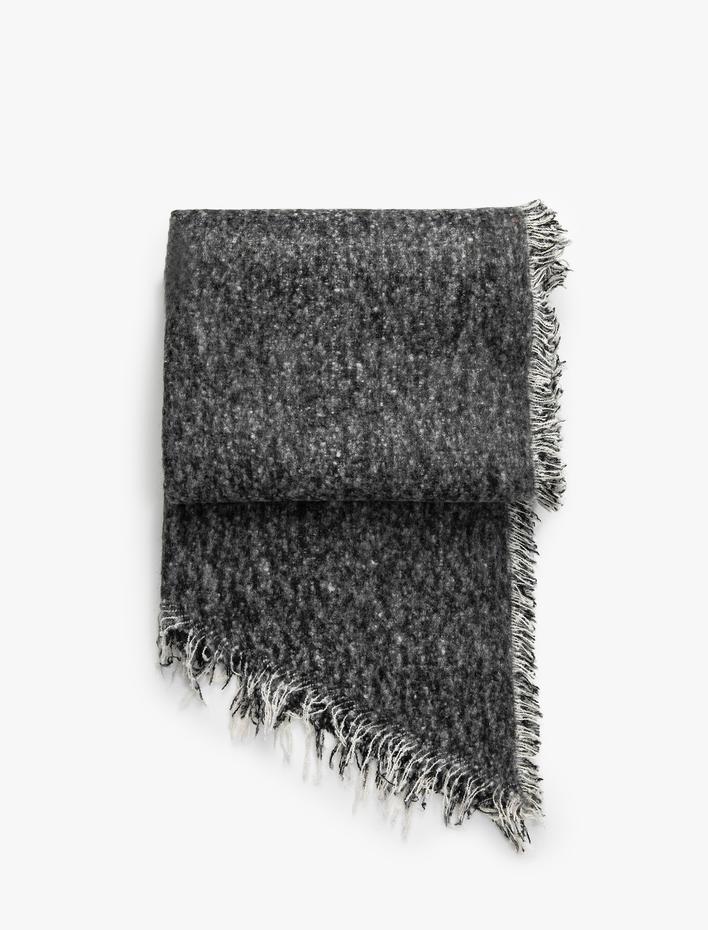 Kadın Basic Atkı Yumuşak Dokulu Püsküllü