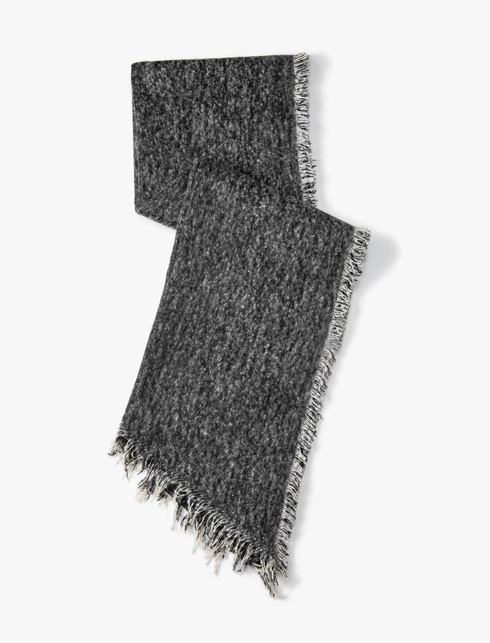 Kadın Basic Atkı Yumuşak Dokulu Püsküllü