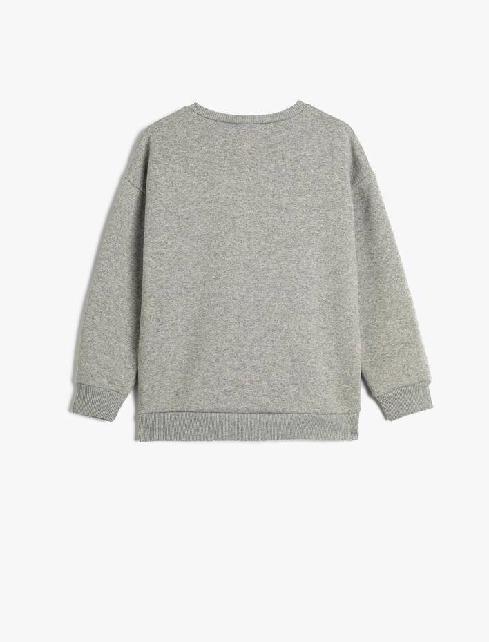 Erkek Çocuk Sweat Kaplan Baskılı Şardonlu Bisiklet Yaka