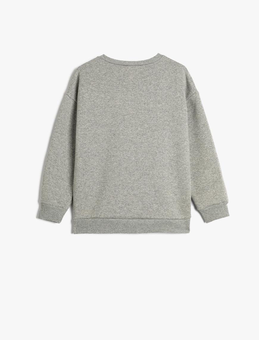  Erkek Çocuk Sweat Kaplan Baskılı Şardonlu Bisiklet Yaka