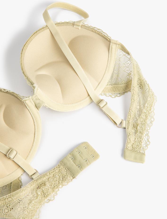  Destekli Dantelli Sütyen Balenli Ekstra Dolgulu