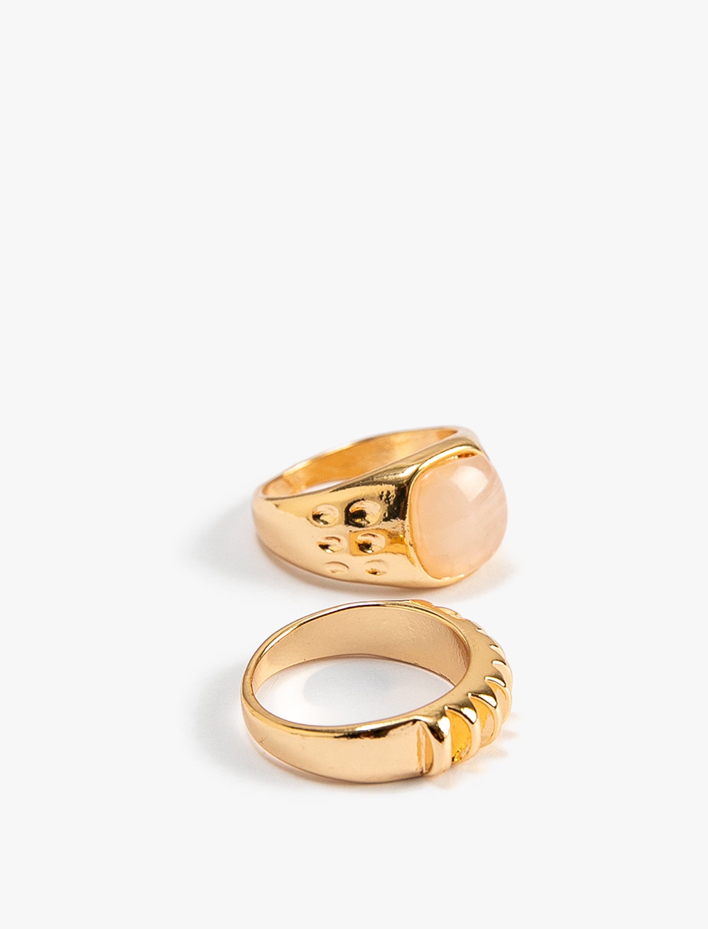  Kadın Yüzük Seti 2'li Metal Taşlı