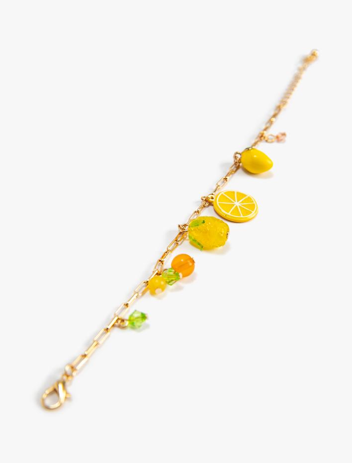 Kadın Zincir Bileklik Limon Charm Detaylı Sallantılı