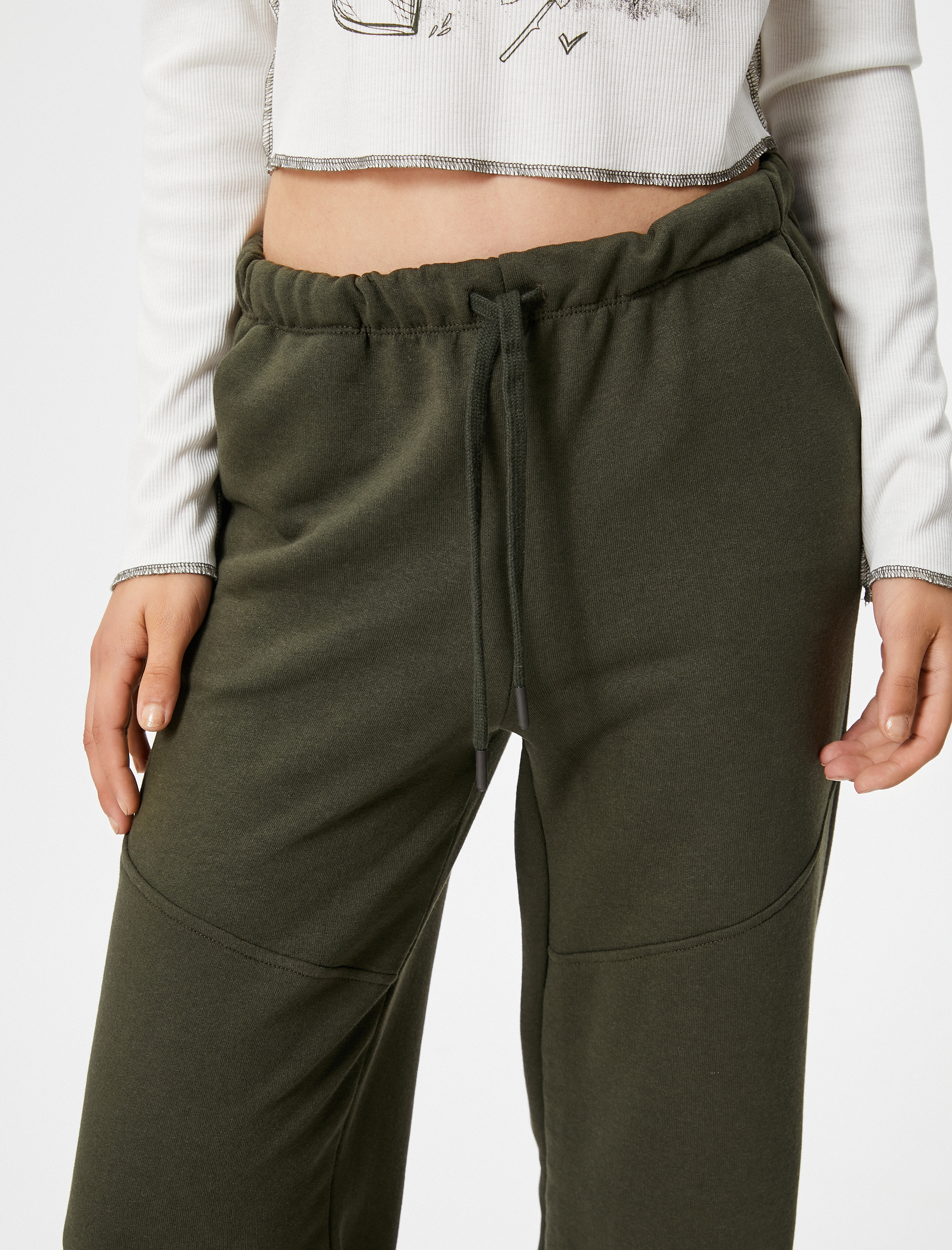   Şardonlu Basic Eşofman Altı Cepli Beli Bağlamalı Pamuk Karışımlı