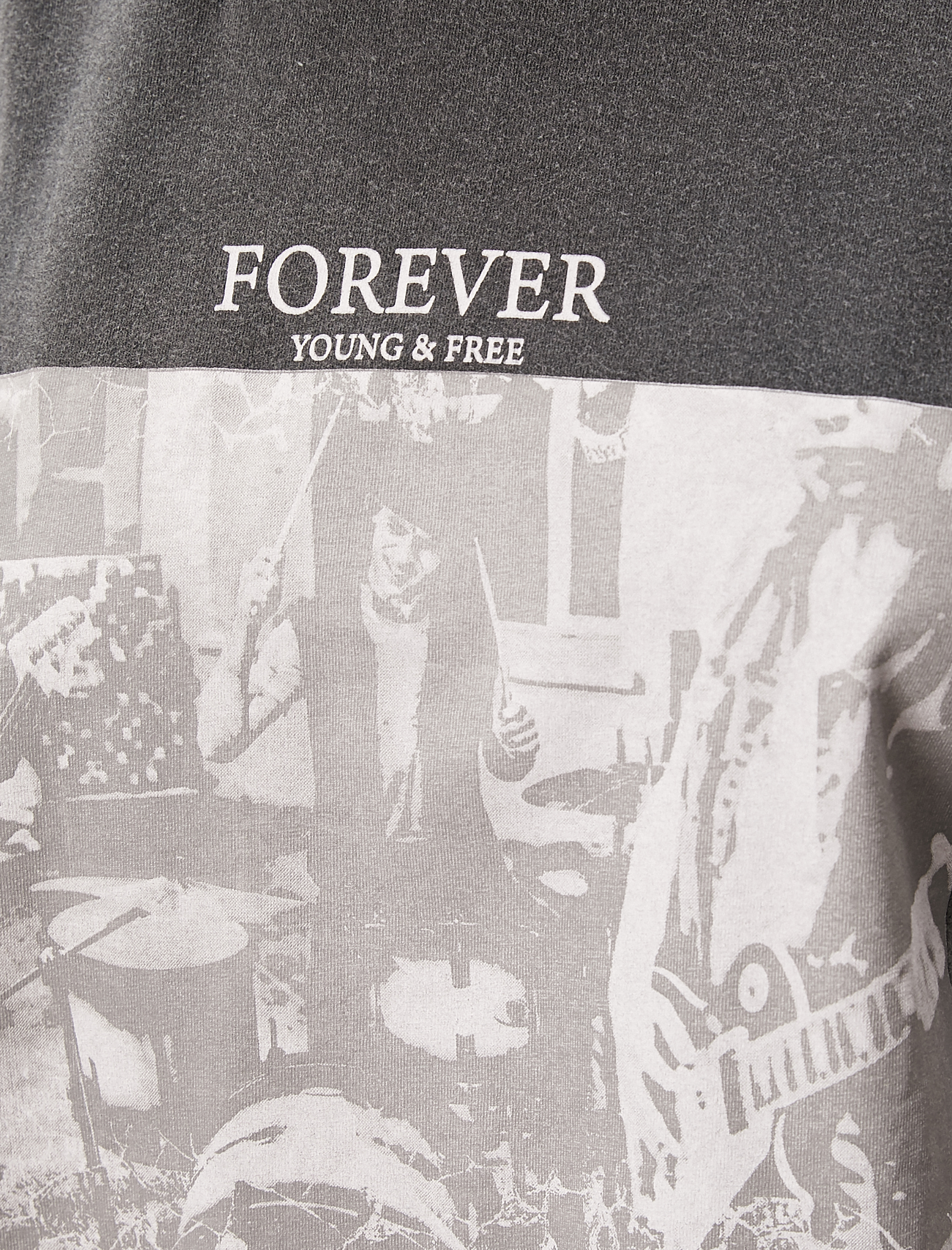 Oversize Tişört Slogan Baskılı Yıkamalı Bisiklet Yaka Kısa Kollu