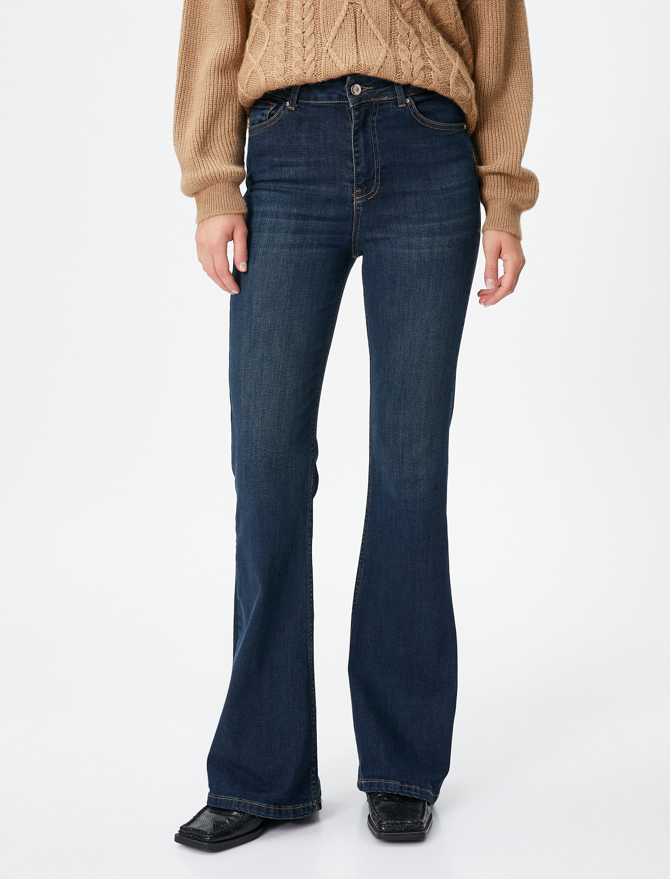   İspanyol Kot Pantolon Normal Bel - Flare Jean