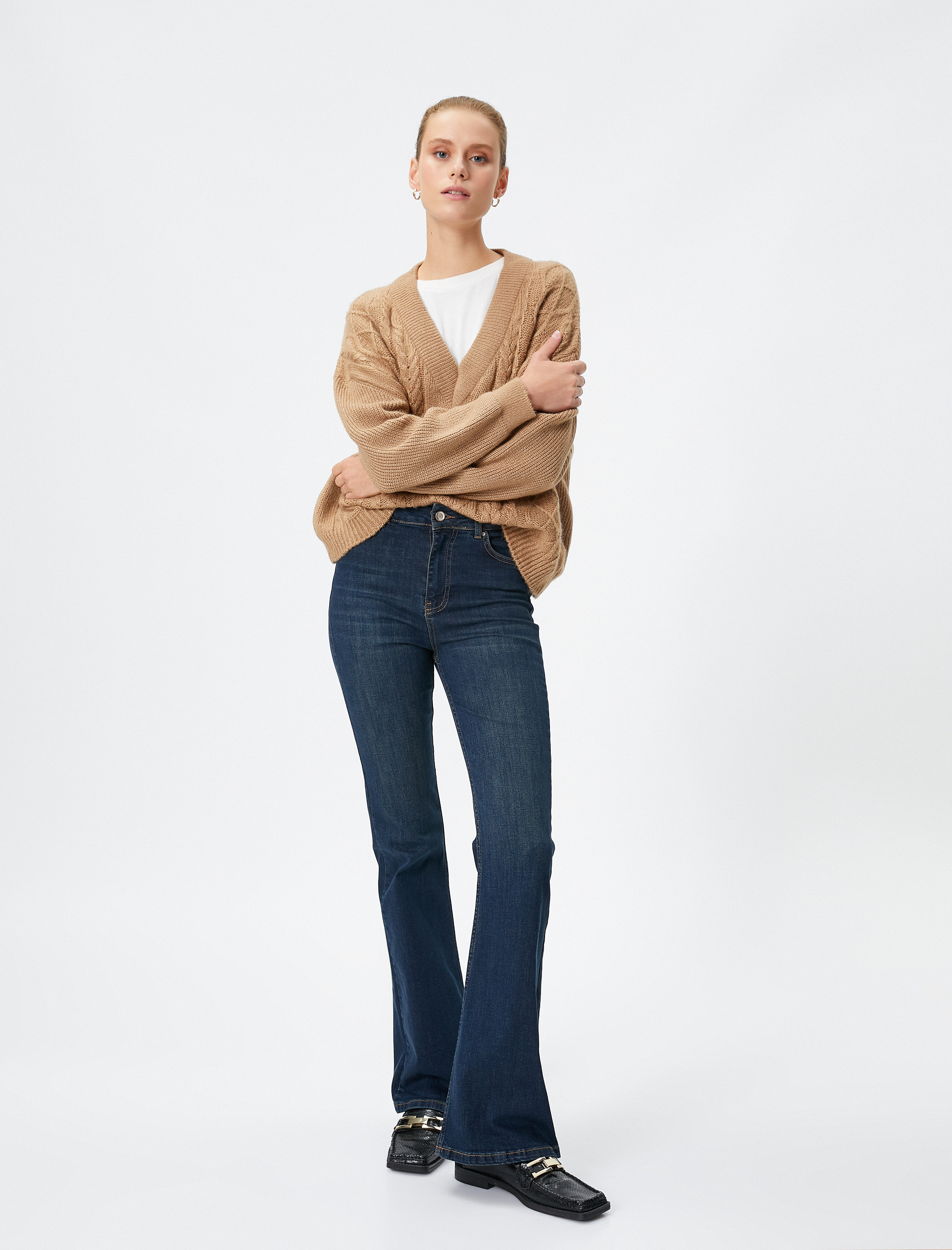   İspanyol Kot Pantolon Normal Bel - Flare Jean