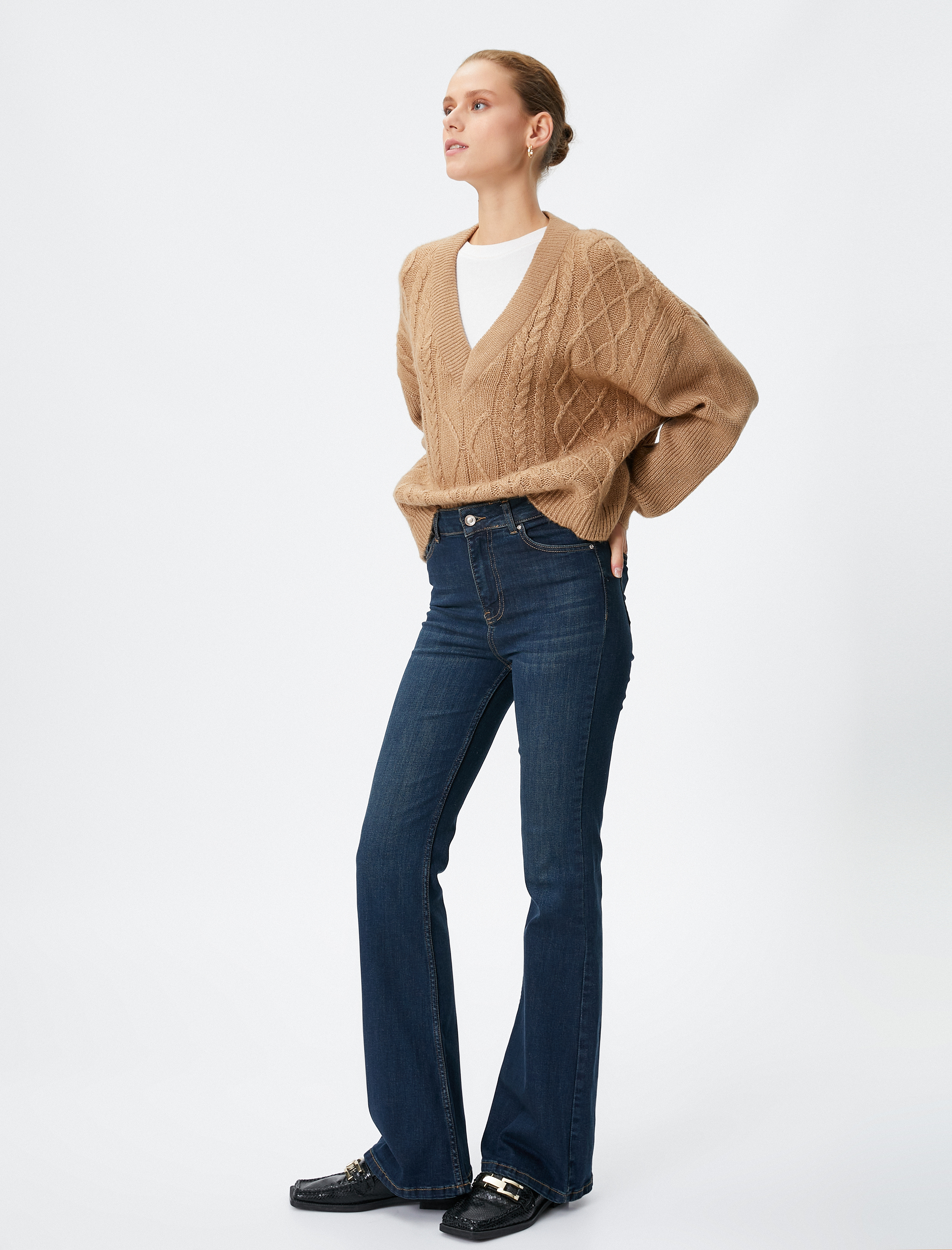   İspanyol Kot Pantolon Normal Bel - Flare Jean