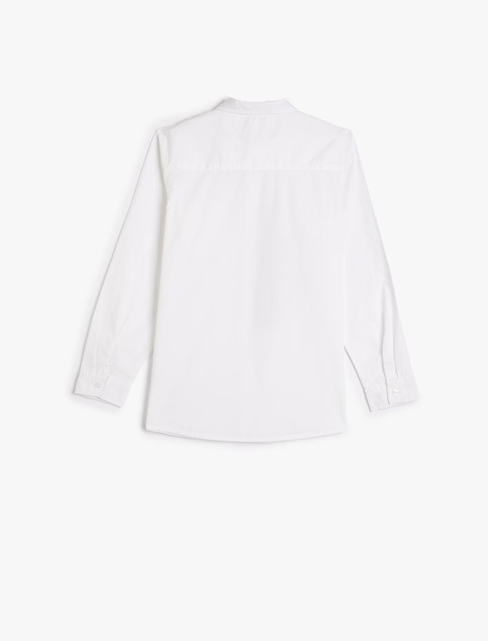 Erkek Çocuk Gömlek Kravat Detaylı Uzun Kollu Pamuklu Klasik Yaka