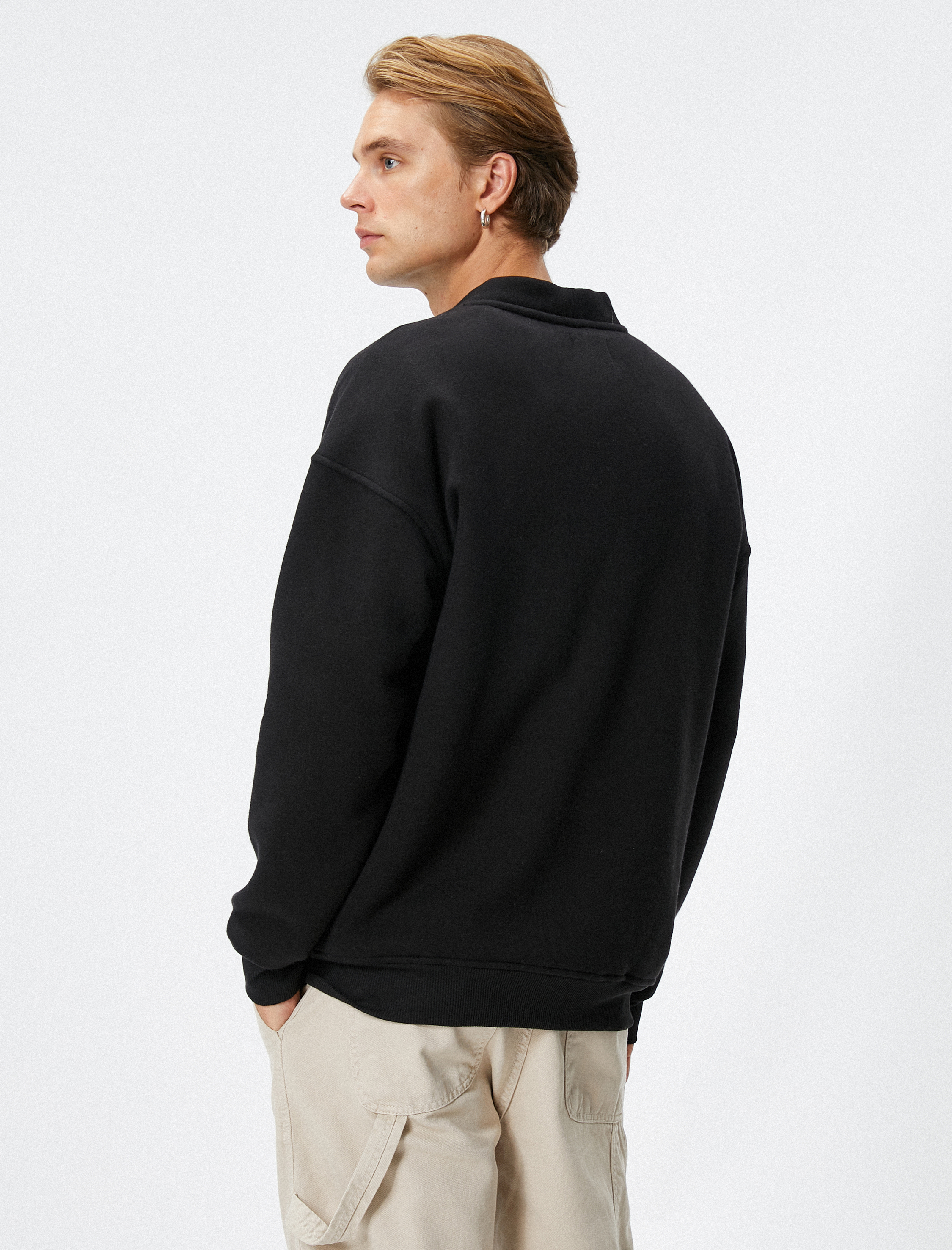 V Yaka Ceket Cep Detaylı Düğmeli Şardonlu