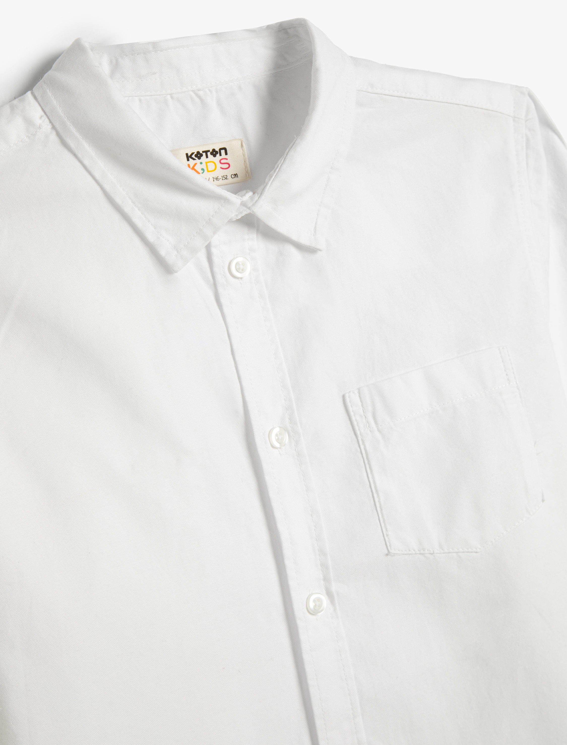  Erkek Çocuk Gömlek Uzun Kollu Cep Detaylı Klasik Yaka Pamuklu