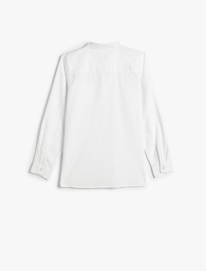 Erkek Çocuk Gömlek Uzun Kollu Cep Detaylı Klasik Yaka Pamuklu