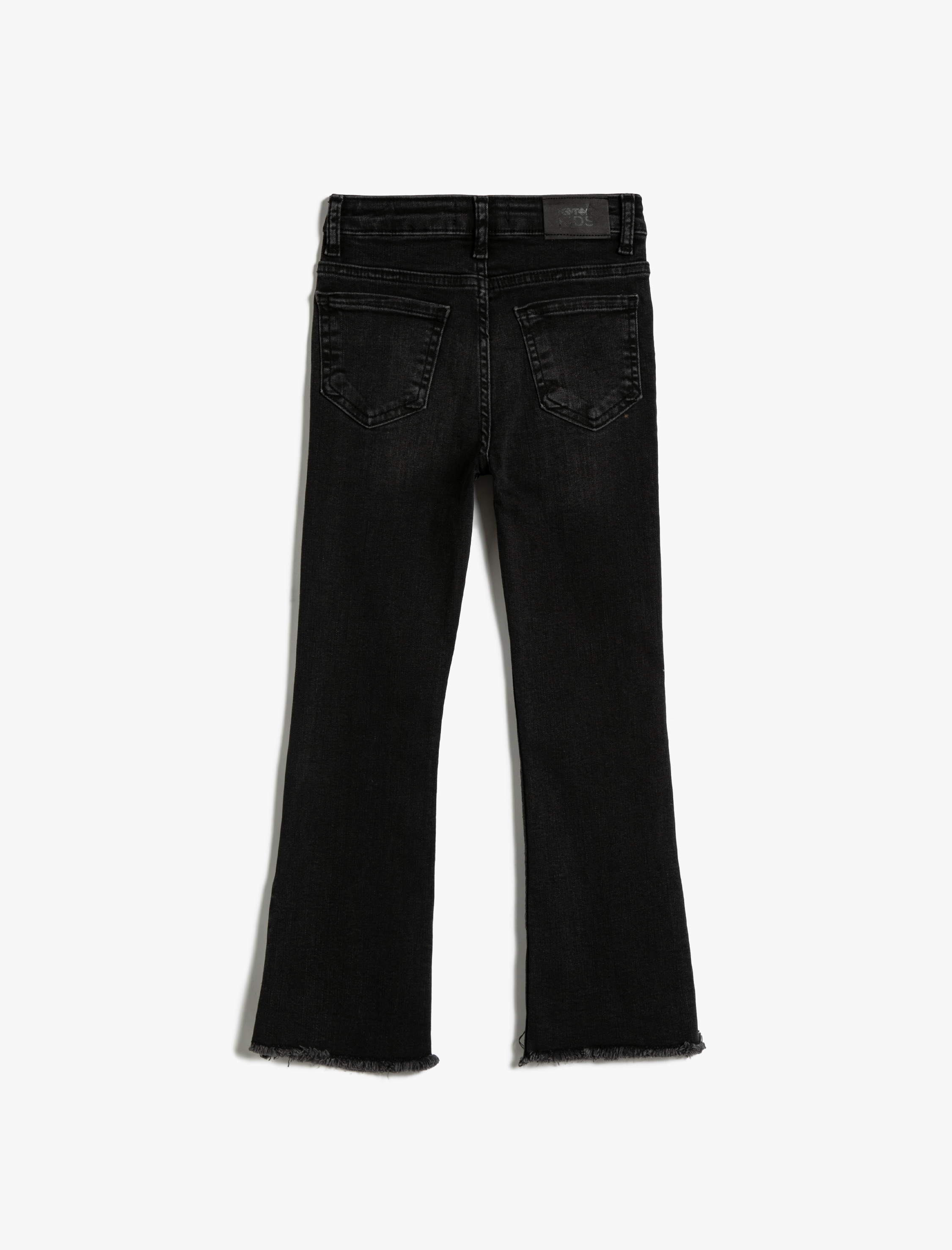  Kız Çocuk İspanyol Paça Kot Pantolon Cepli Pamuklu -Flare Jean